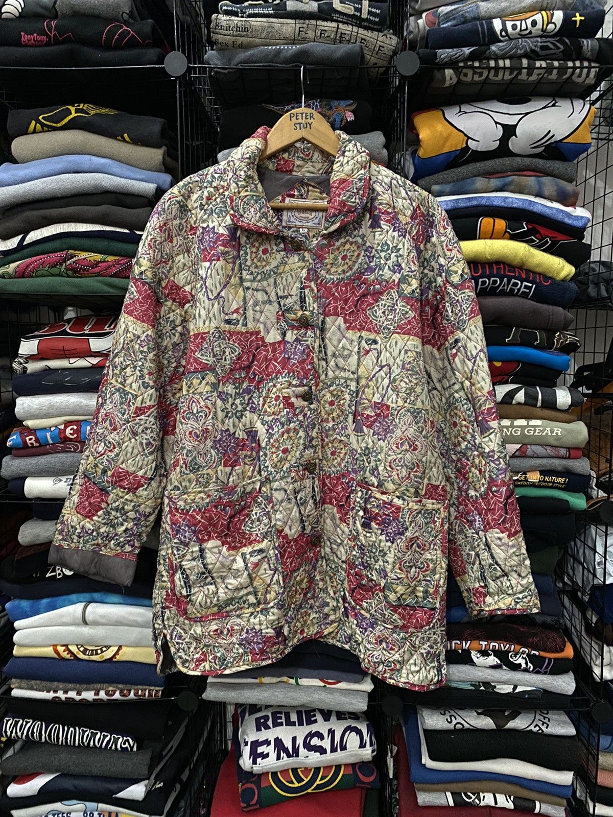 Japanese Brand Silk Quilted Design Floral Jacket Size US L / EU 52-54 / 3 - 1 Thumbnail