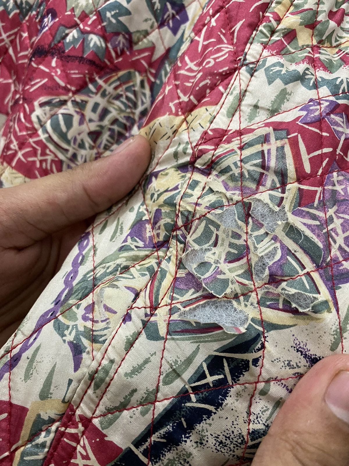 Japanese Brand Silk Quilted Design Floral Jacket Size US L / EU 52-54 / 3 - 5 Thumbnail