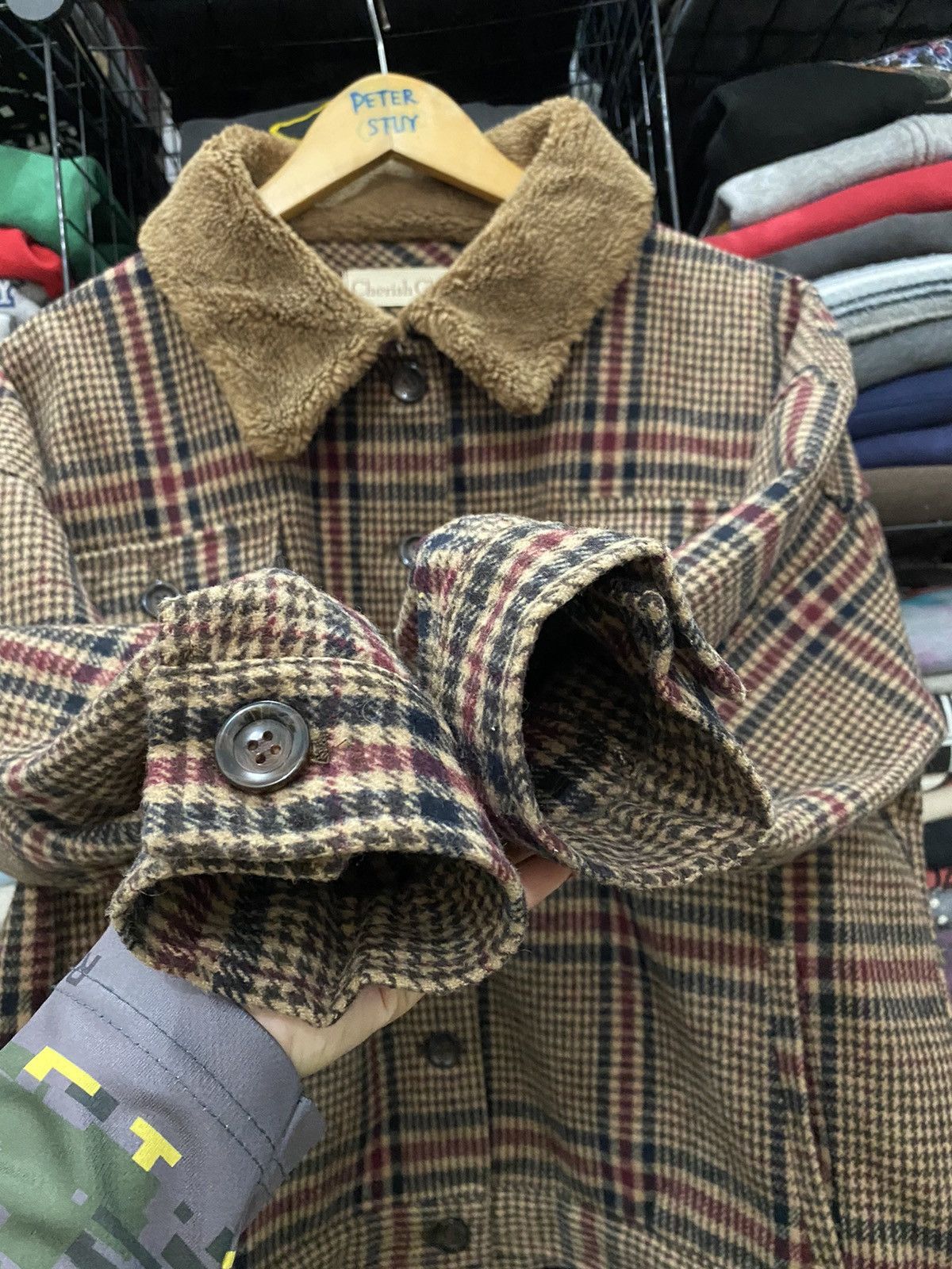 Japanese Brand CHERIST CLOSET FLEECE COLLAR JACKET Size US L / EU 52-54 / 3 - 6 Thumbnail