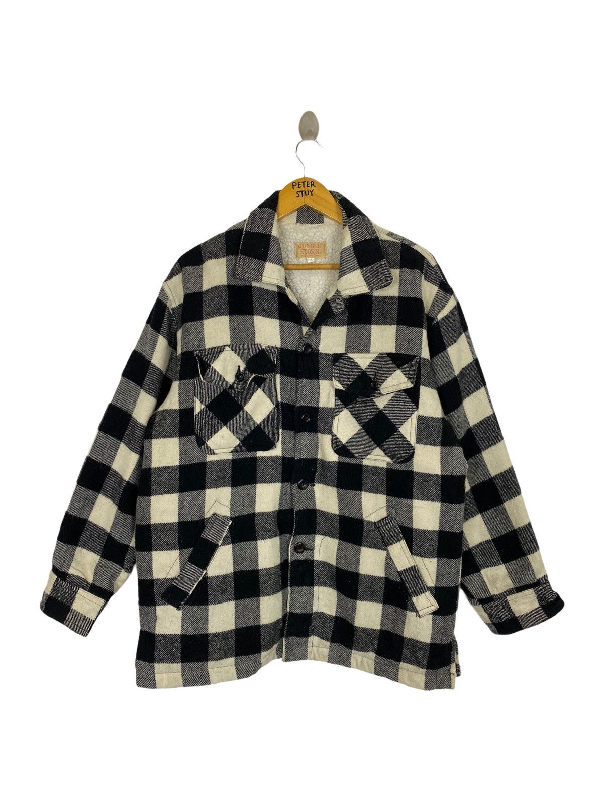 Flannel × Japanese Brand JUNGLE STORM DOUBLE BREAST FLANNEL JACKET Size US L / EU 52-54 / 3 - 1 Thumbnail