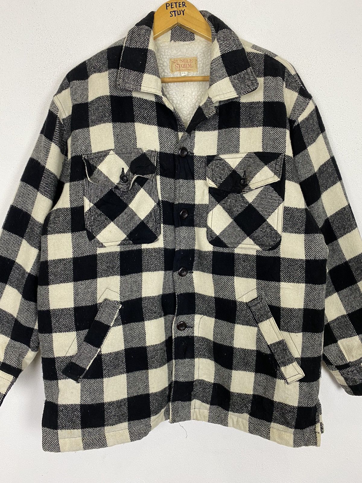 Flannel × Japanese Brand JUNGLE STORM DOUBLE BREAST FLANNEL JACKET Size US L / EU 52-54 / 3 - 5 Thumbnail