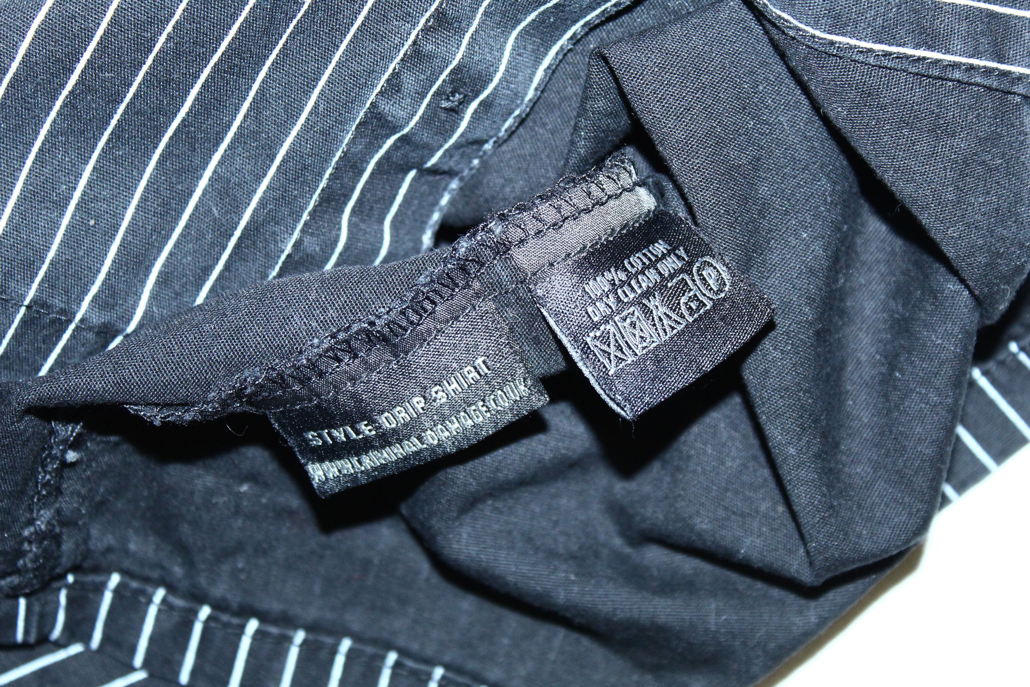 Criminal Damage 💥RARE💥 Criminal Damage Drip Shirt. Striped Denim. Y2K Emo Size US M / EU 48-50 / 2 - 7 Thumbnail
