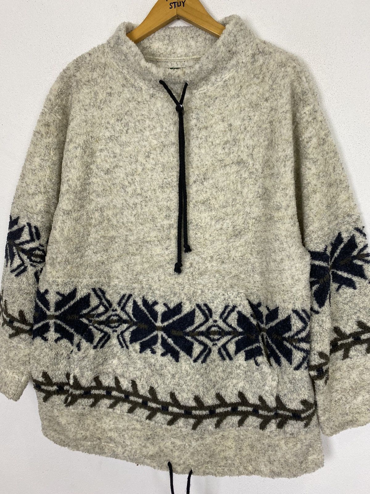 Japanese Brand LOG SHERPA FLEECE SWEATER Size US M / EU 48-50 / 2 - 3 Thumbnail