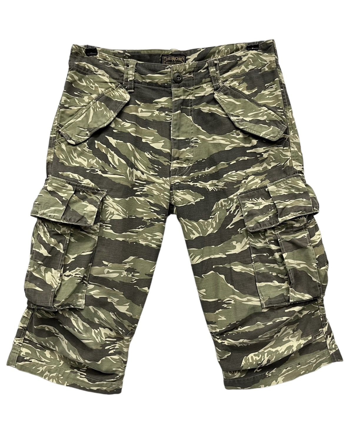 Pherrow's 🔥Vintage 90’s PHERROWS Tiger Stripes Slim Fit Cargo Shorts Size US 29 - 2 Thumbnail