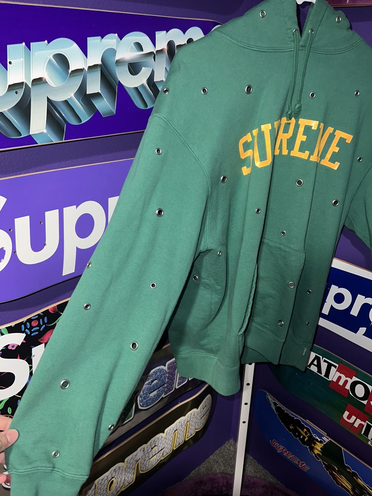 Supreme Supreme Eyelet Hooded Sweatshirt Size US L / EU 52-54 / 3 - 4 Thumbnail
