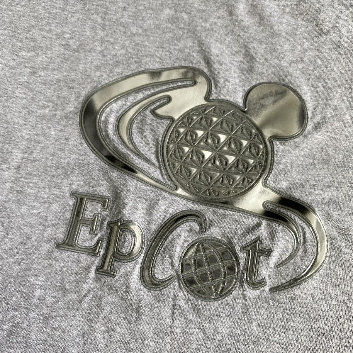 Disney Vintage 2000s Disney Epcot 3D Silver Logo Ringer Tee Shirt Size US M / EU 48-50 / 2 - 3 Thumbnail
