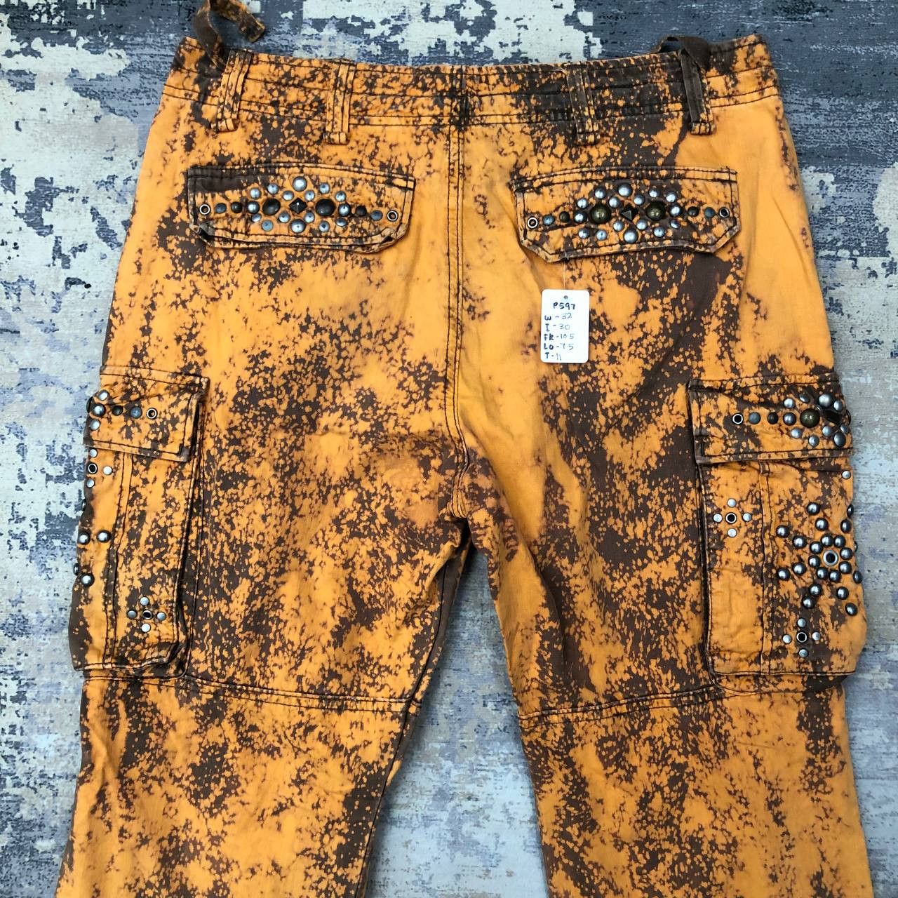 Other P597 JAPAN PUNK STUDED CARGO PANTS Size US 32 / EU 48 - 4 Thumbnail