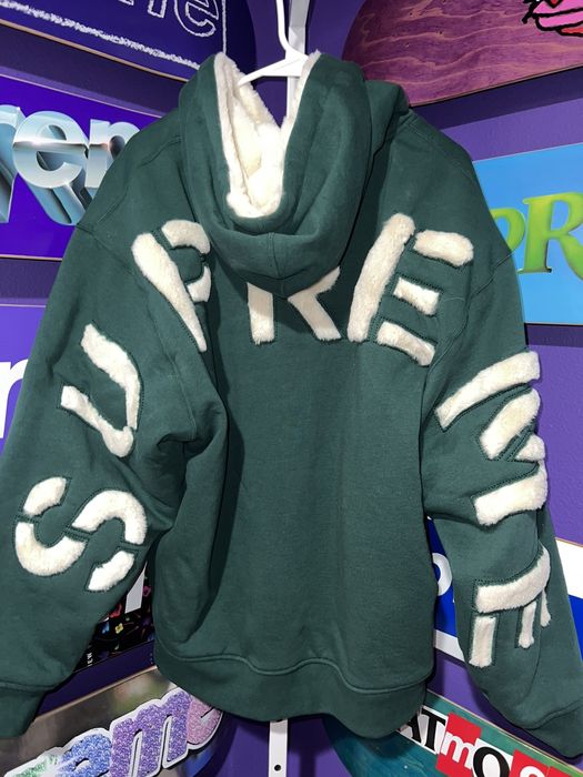 Supreme Supreme Faux Fur Lined Zip Up Hooded Sweatshirt | Grailed