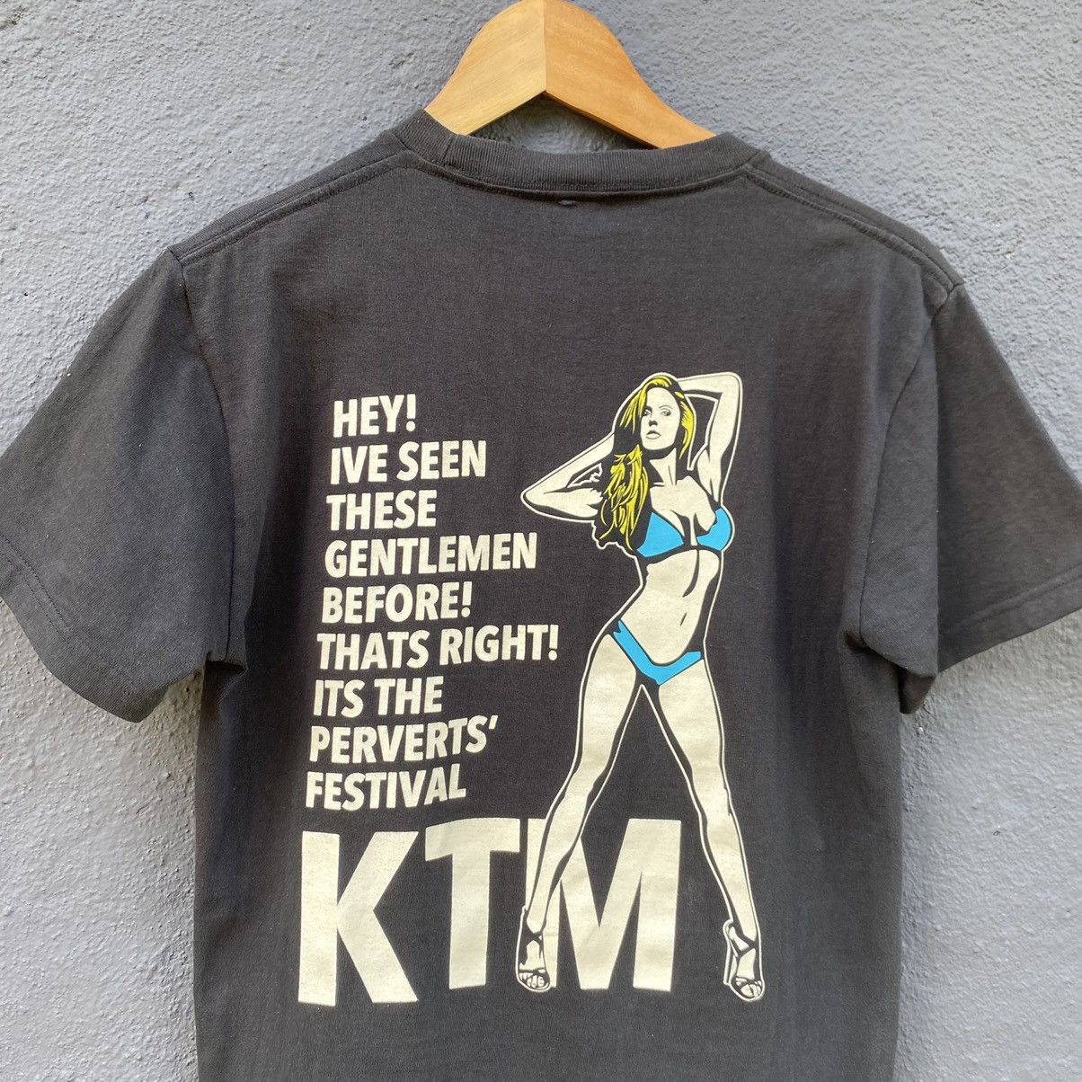 Japanese Brand Thrashed Faded Vintage Y2K KTM ERD PORNSTAR TEE Size US S / EU 44-46 / 1 - 2 Thumbnail