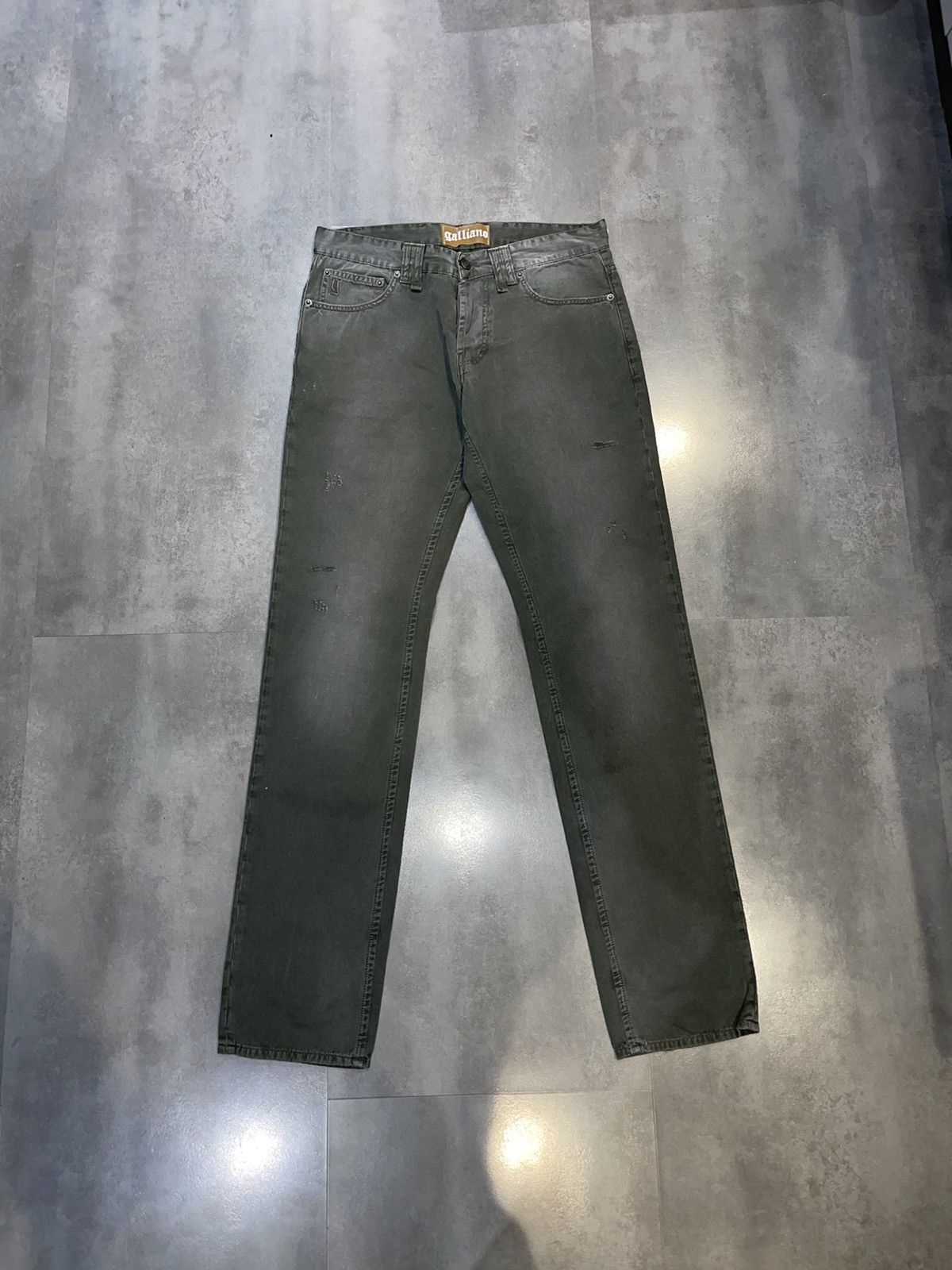 image of Avant Garde x Galliano Dswt! Galliano Washed Green Denim Pants, Men's (Size 34)