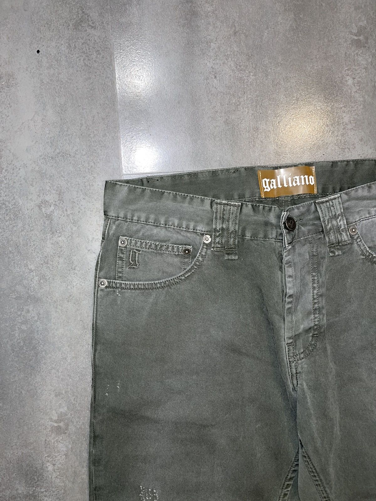 John Galliano DSWT! Galliano Washed Green Denim Pants Size US 34 / EU 50 - 7 Thumbnail