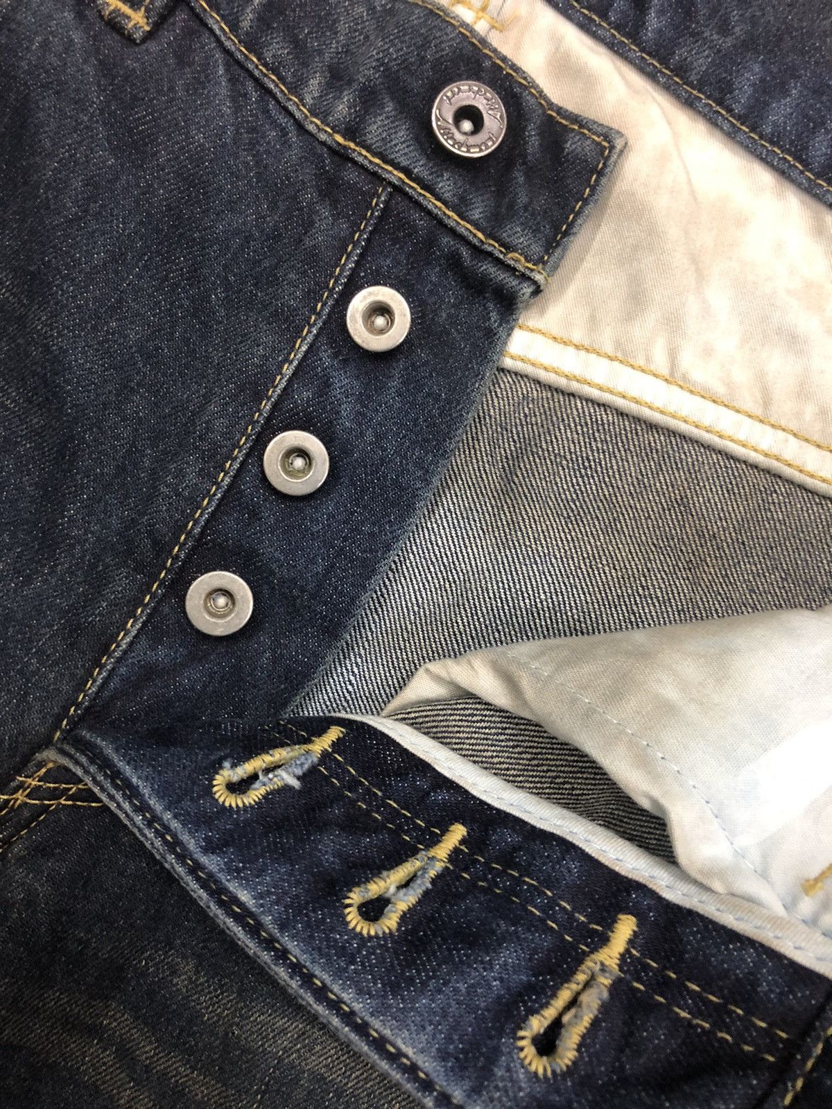 Kazuyuki Kumagai Attachment GRAIL🔥Attachment 🇯🇵 Indigo Based J Curve Flare Denim Size US 30 / EU 46 - 6 Thumbnail