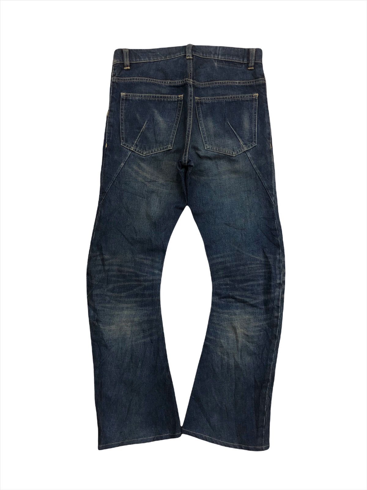 Kazuyuki Kumagai Attachment GRAIL🔥Attachment 🇯🇵 Indigo Based J Curve Flare Denim Size US 30 / EU 46 - 2 Thumbnail