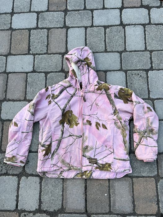 Vintage C. E. Schmidt Realtree Womens Pink Camo Fleece Jacket Large