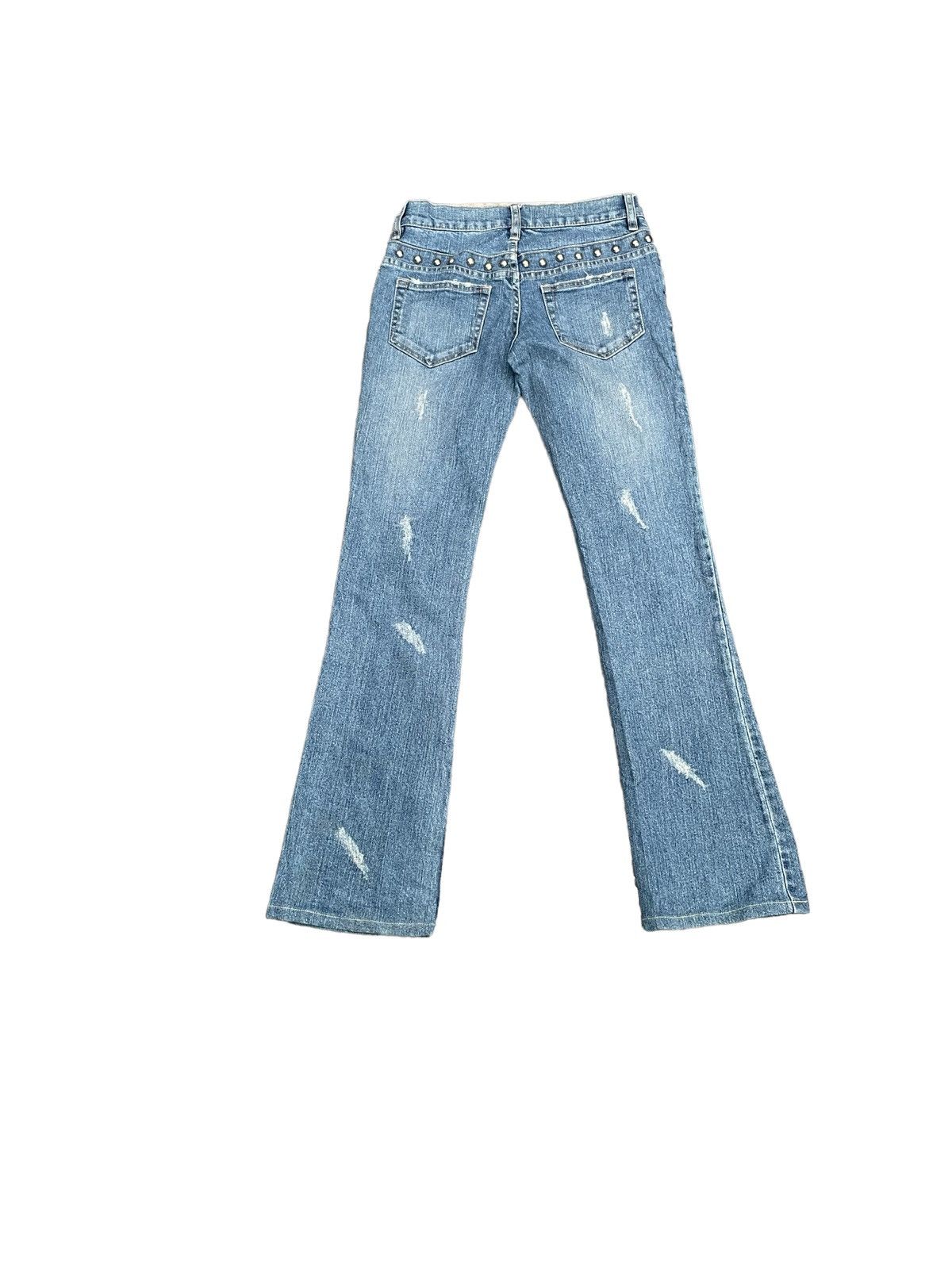 Designer Rosso Bianco Flare Distresed Denim Size 29" - 8 Thumbnail