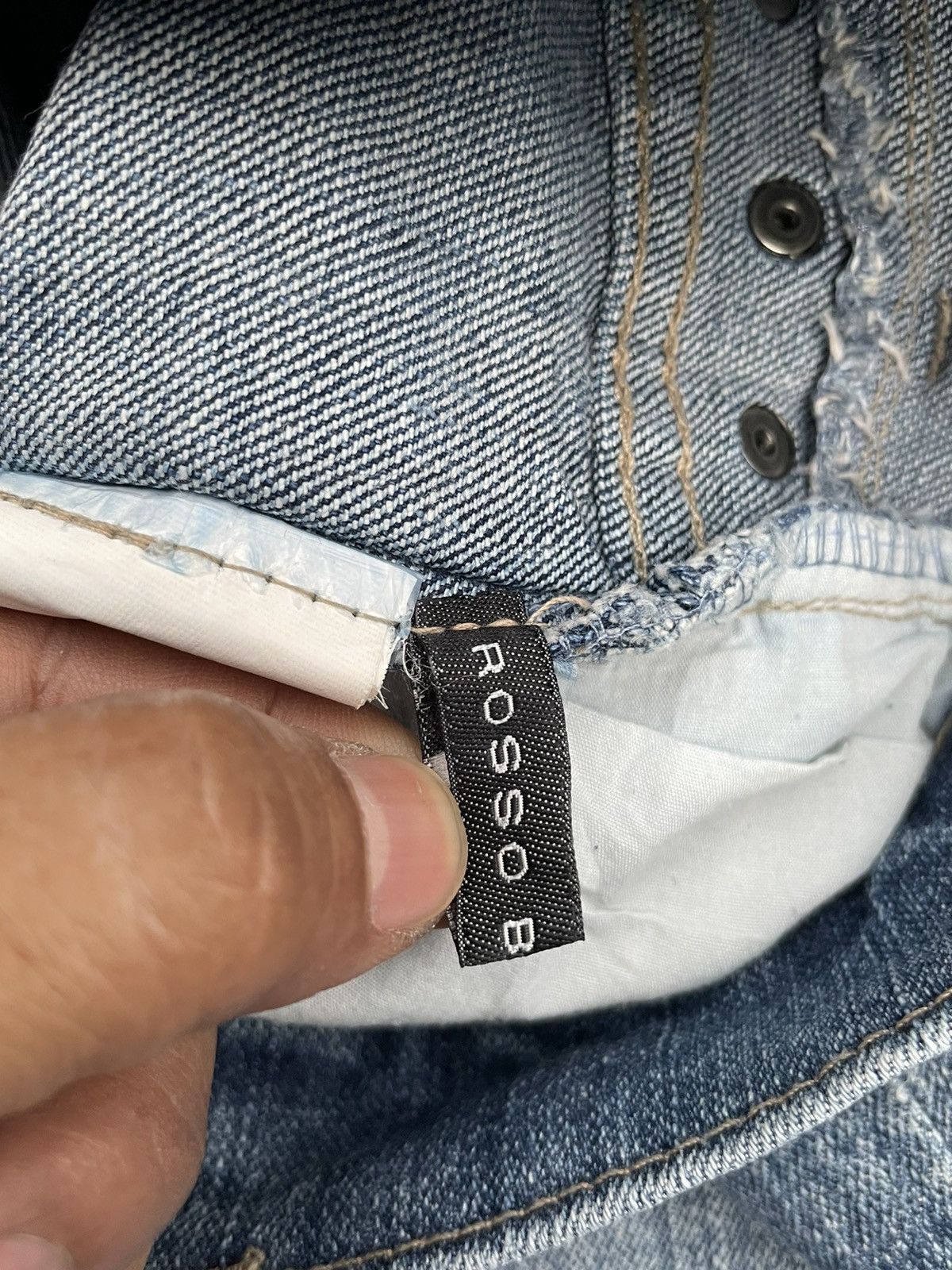 Designer Rosso Bianco Flare Distresed Denim Size 29" - 12 Thumbnail