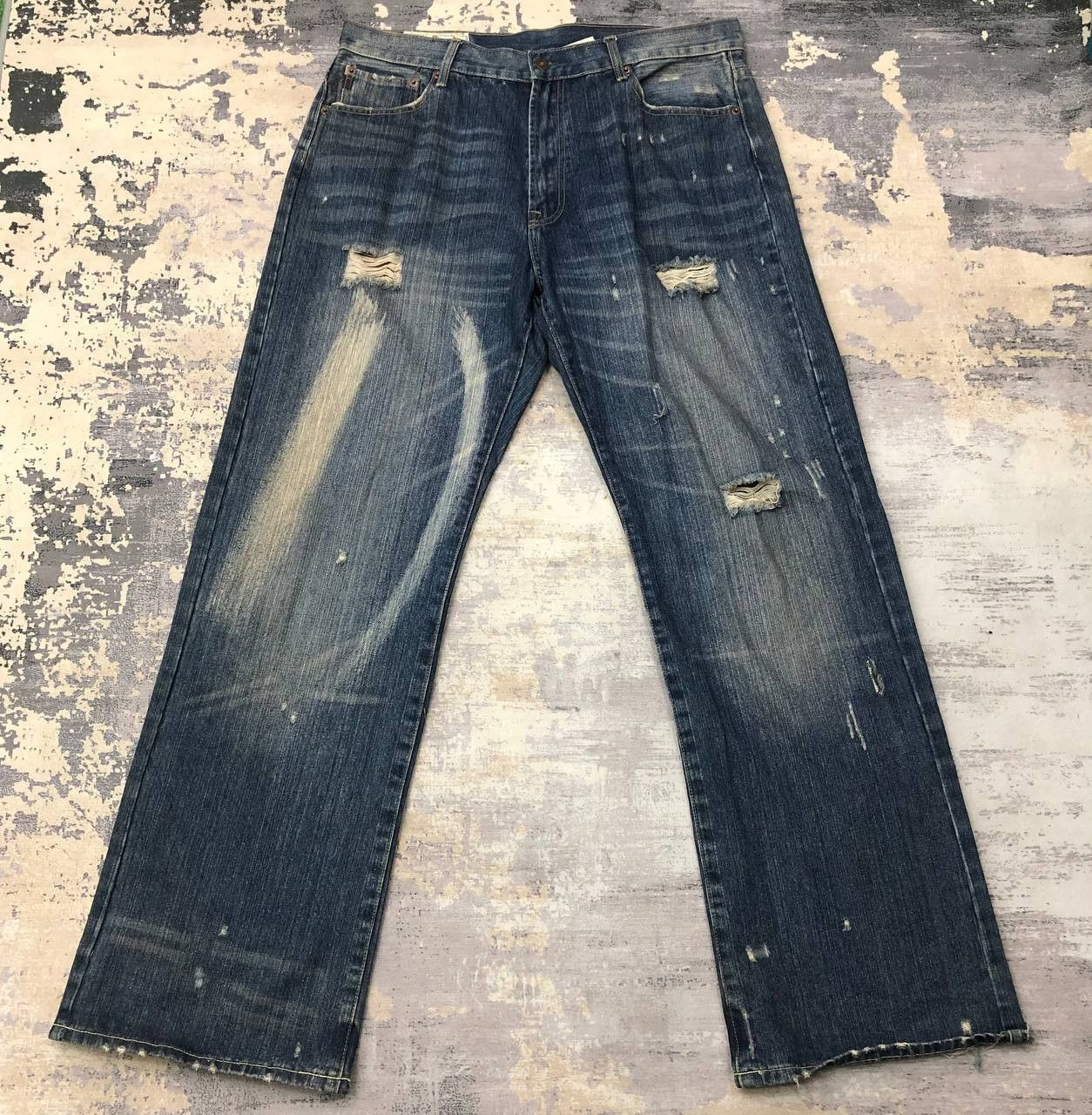 Abercrombie & Fitch P538 ABERCROMBIE AND FITCH FLARED RIPPED DENIM Size US 37 - 1 Thumbnail