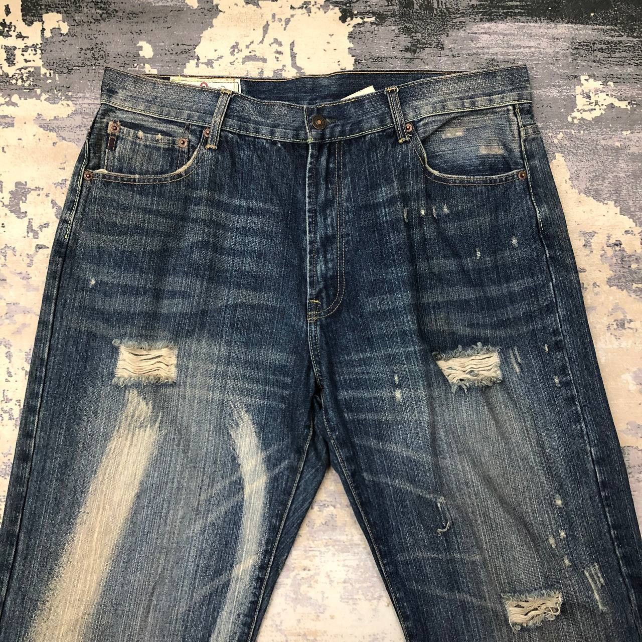 Abercrombie & Fitch P538 ABERCROMBIE AND FITCH FLARED RIPPED DENIM Size US 37 - 3 Thumbnail