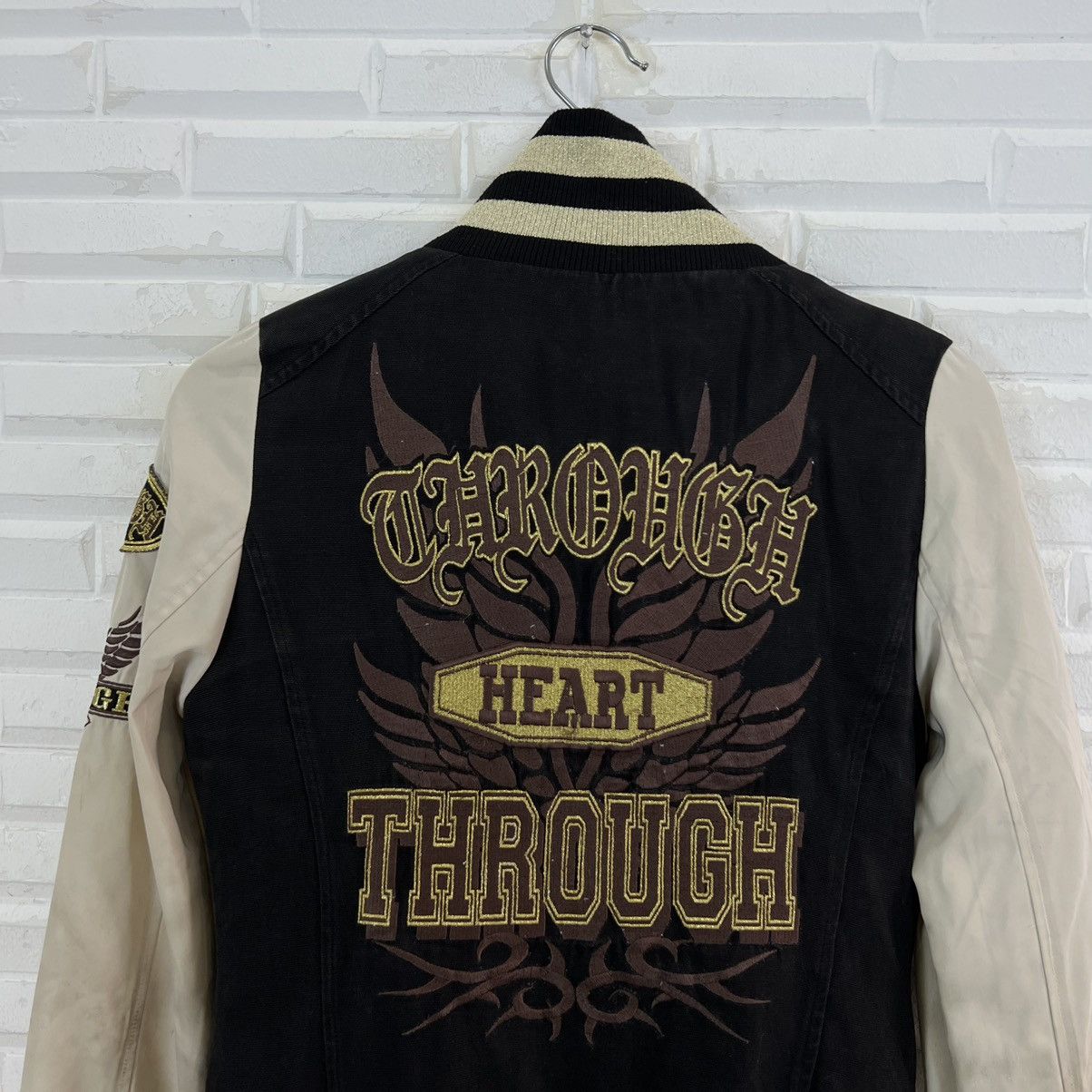 Hysteric Glamour VINTAGE THROUGH HEART VARSITY JACKET BIG LOGO RIDER Size US S / EU 44-46 / 1 - 9 Thumbnail