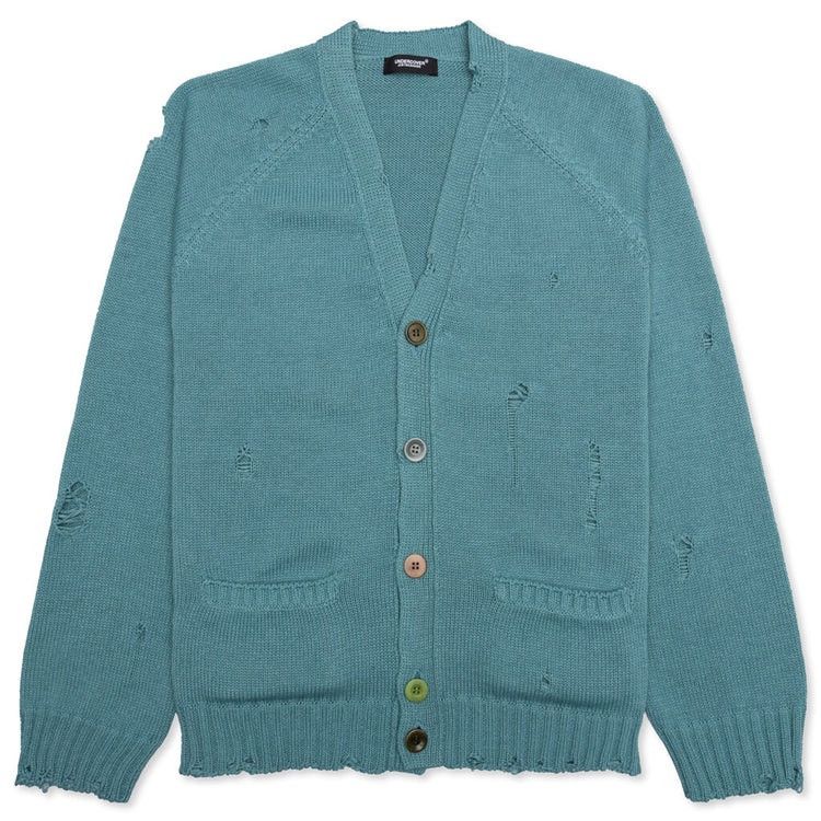 UNDERCOVER GRUNGE KNIT CARDIGAN - GREY GREEN