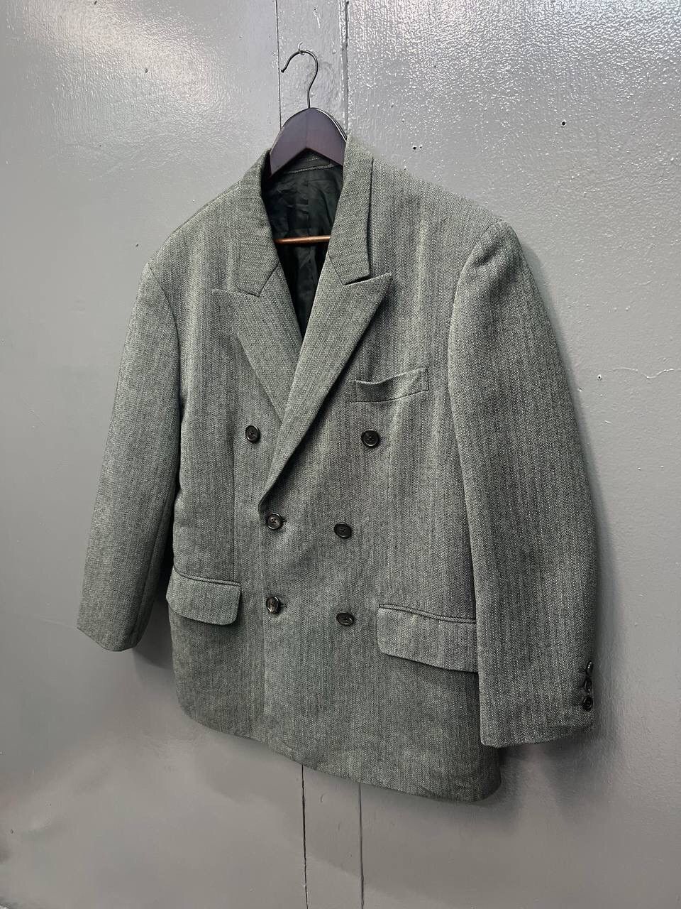 Yohji Yamamoto Ys FOR MEN BLAZERS FISHBONE Size 42L - 3 Thumbnail
