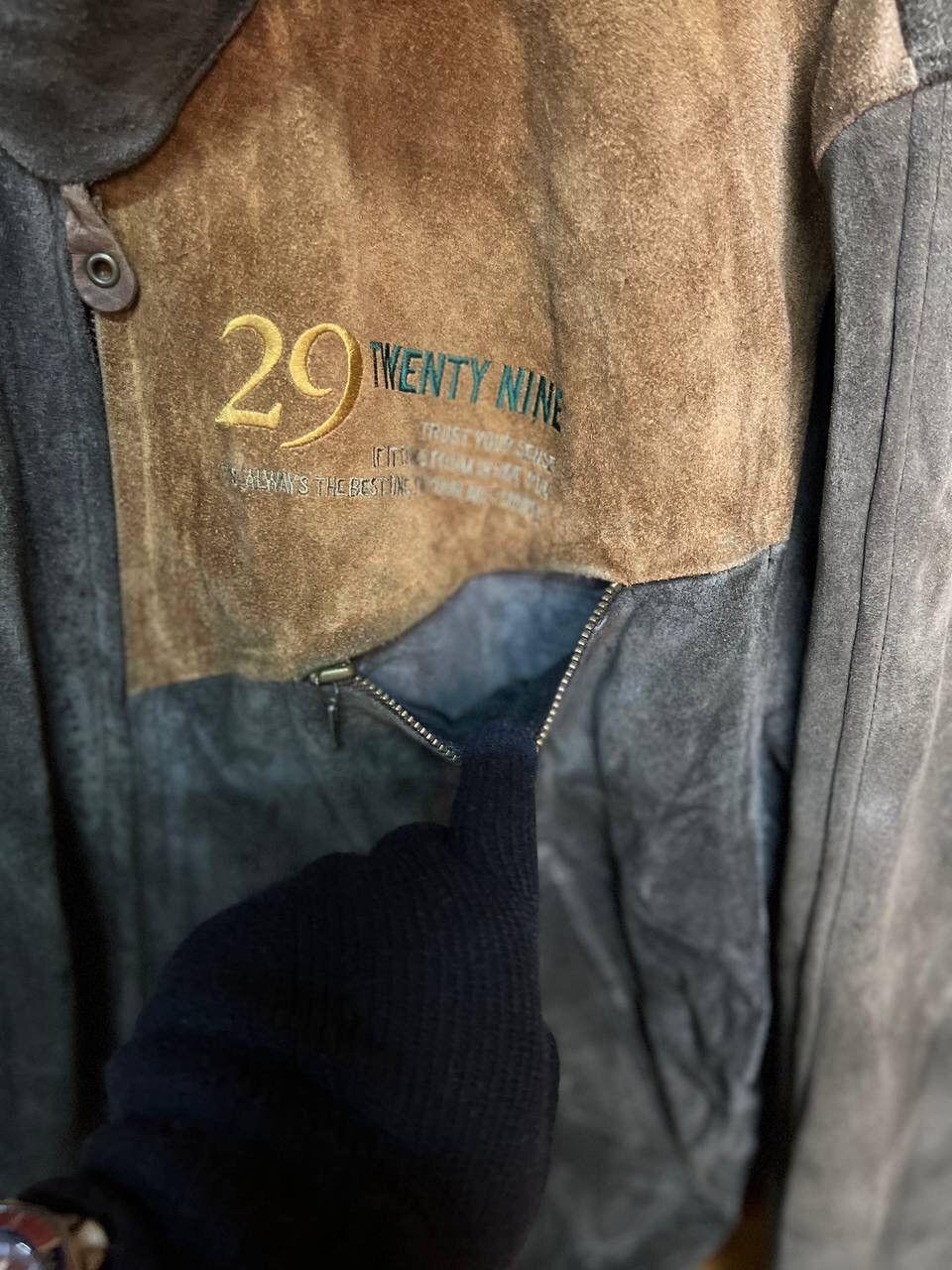 Japanese Brand VINTAGE 29 TWENTY NINE SUEDE LEATHER BOMBER JACKET Size US L / EU 52-54 / 3 - 8 Thumbnail