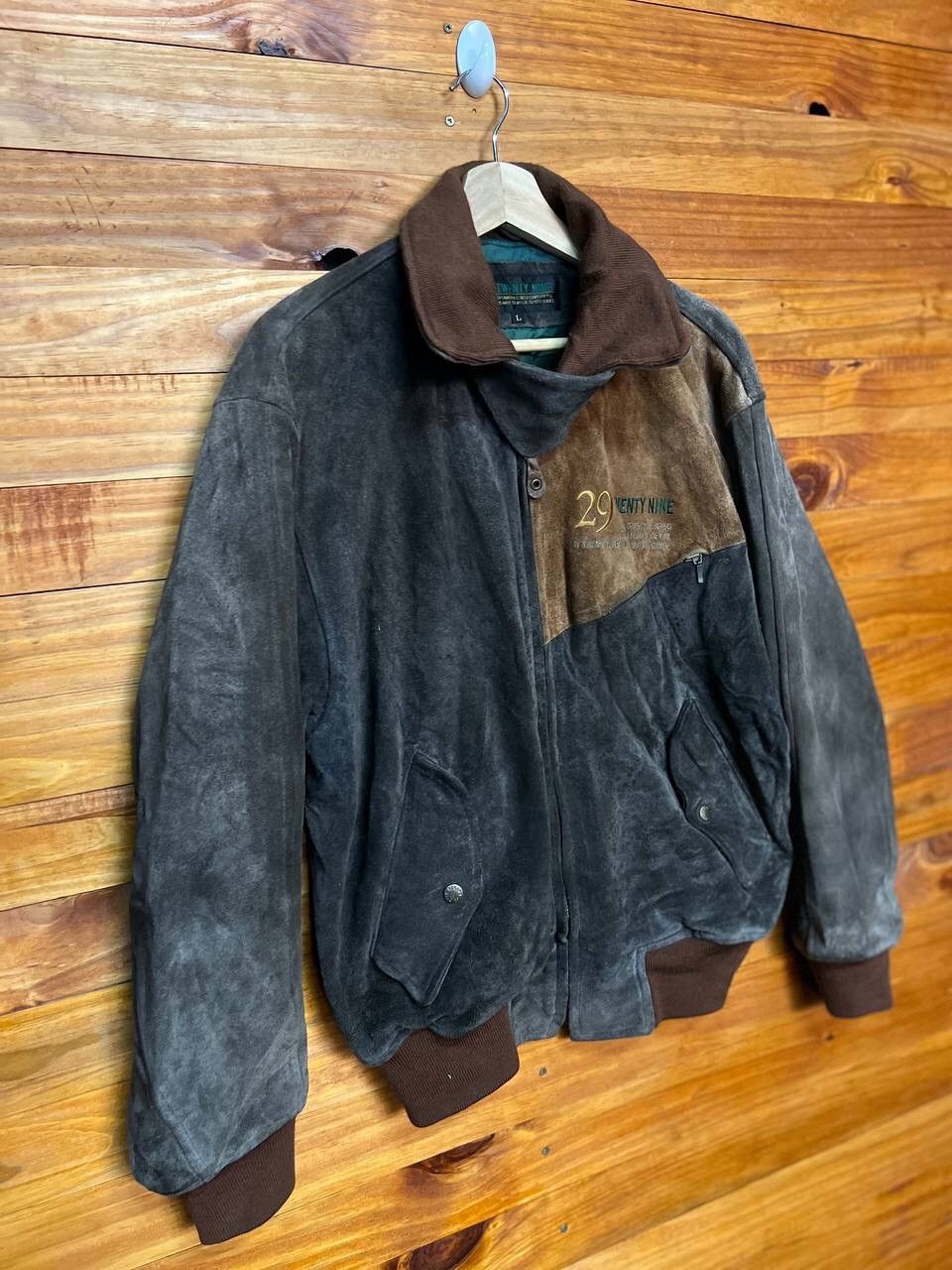 Japanese Brand VINTAGE 29 TWENTY NINE SUEDE LEATHER BOMBER JACKET Size US L / EU 52-54 / 3 - 2 Thumbnail