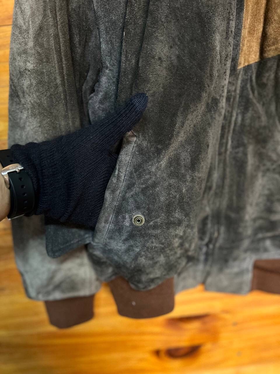 Japanese Brand VINTAGE 29 TWENTY NINE SUEDE LEATHER BOMBER JACKET Size US L / EU 52-54 / 3 - 6 Thumbnail