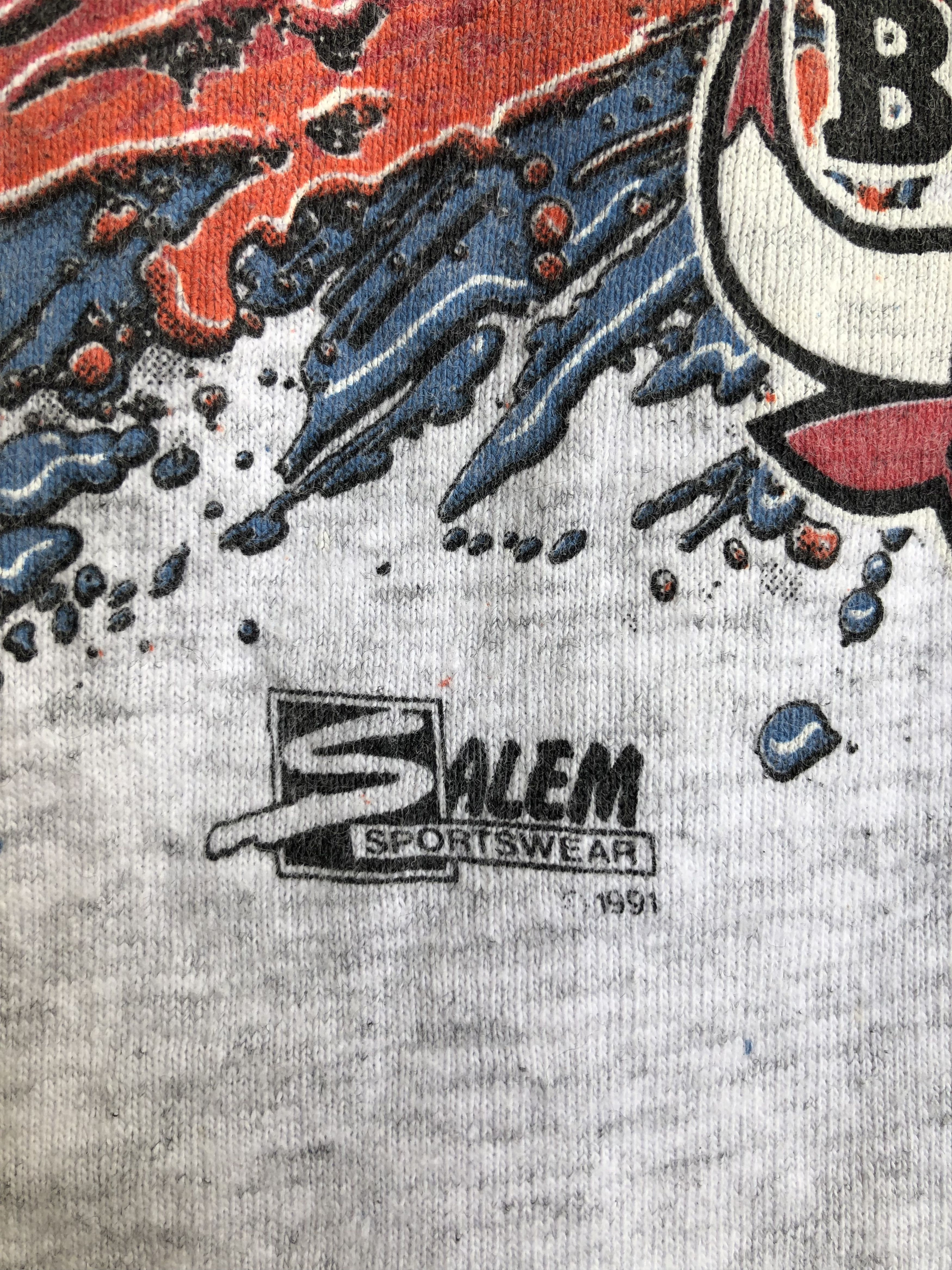 NBA × Salem Sportswear × Vintage RARE VINTAGE 1991 MICHAEL JORDAN BULLS SINGLE STITCH TEE Size US L / EU 52-54 / 3 - 4 Thumbnail