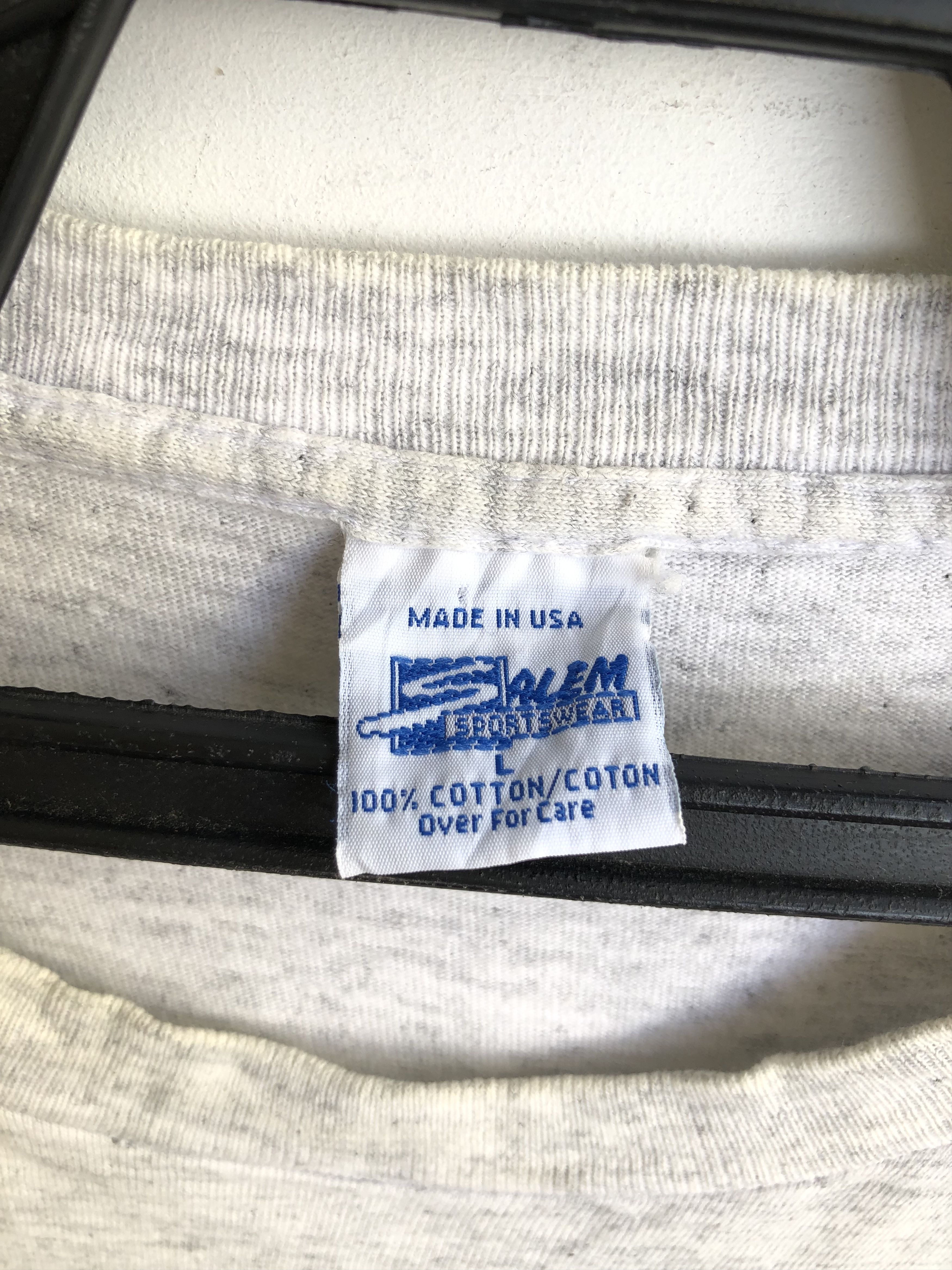 NBA × Salem Sportswear × Vintage RARE VINTAGE 1991 MICHAEL JORDAN BULLS SINGLE STITCH TEE Size US L / EU 52-54 / 3 - 7 Thumbnail