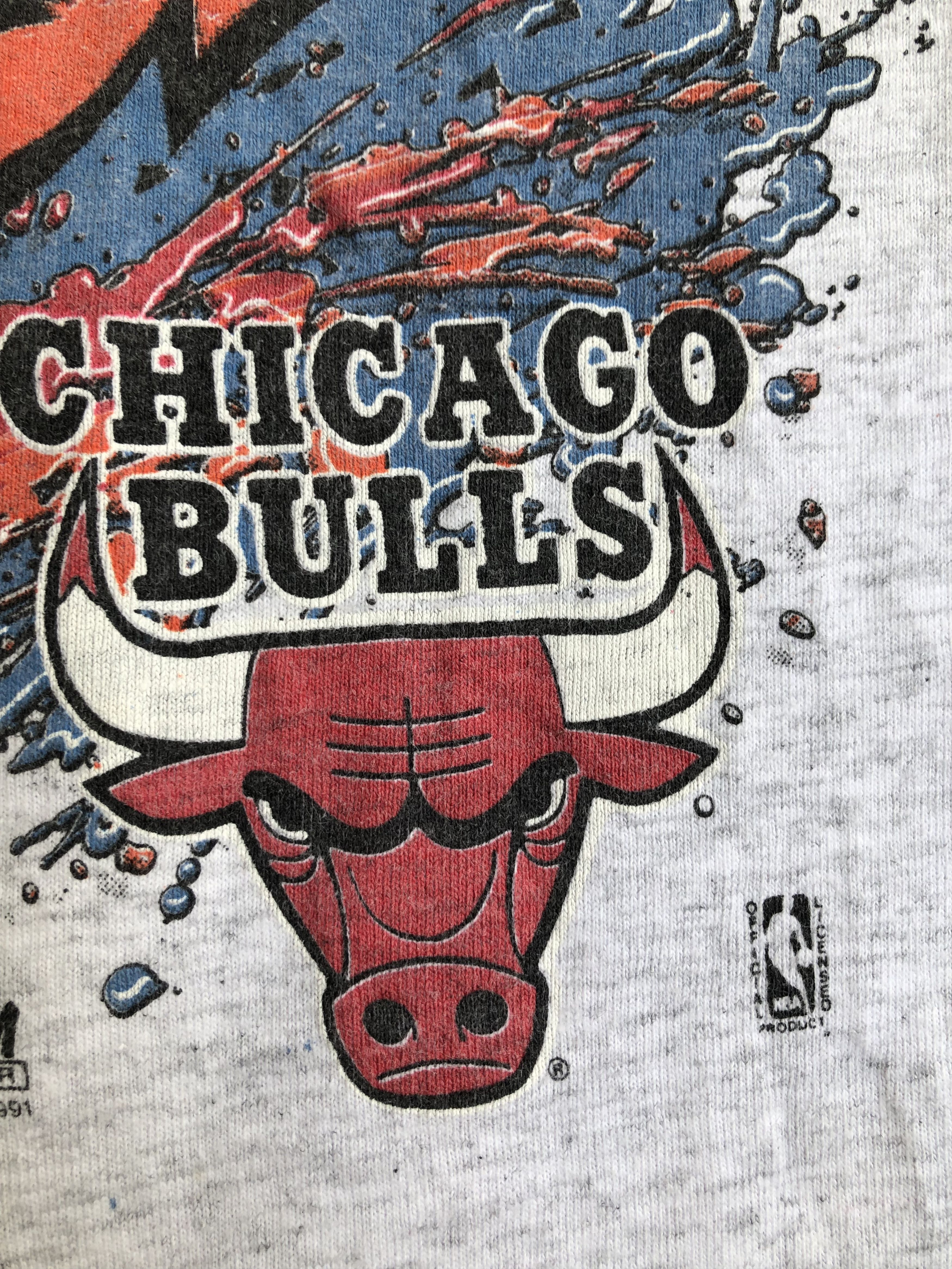 NBA × Salem Sportswear × Vintage RARE VINTAGE 1991 MICHAEL JORDAN BULLS SINGLE STITCH TEE Size US L / EU 52-54 / 3 - 5 Thumbnail