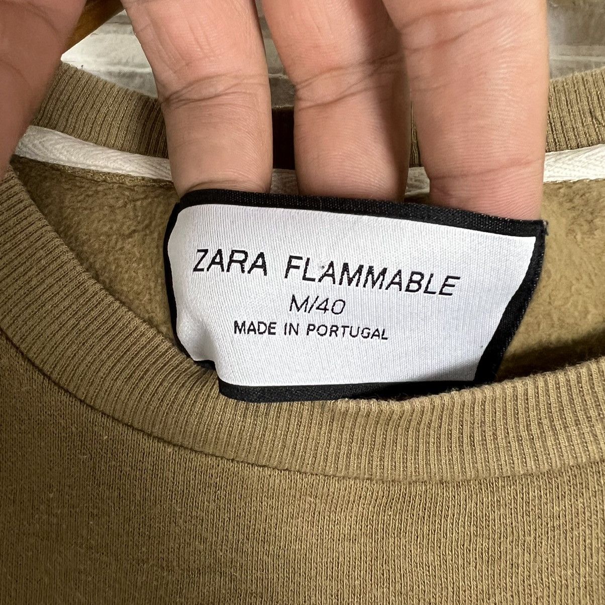 Japanese Brand ZARA FLAMMABLE SWEATSHIRT BIG LOGO Size US M / EU 48-50 / 2 - 7 Thumbnail