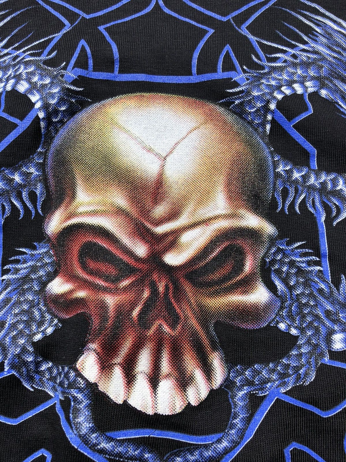 Band Tees Vintage 90s Skull Bones Dragon Black Tee (Harley Davidson) Size US XL / EU 56 / 4 - 4 Thumbnail