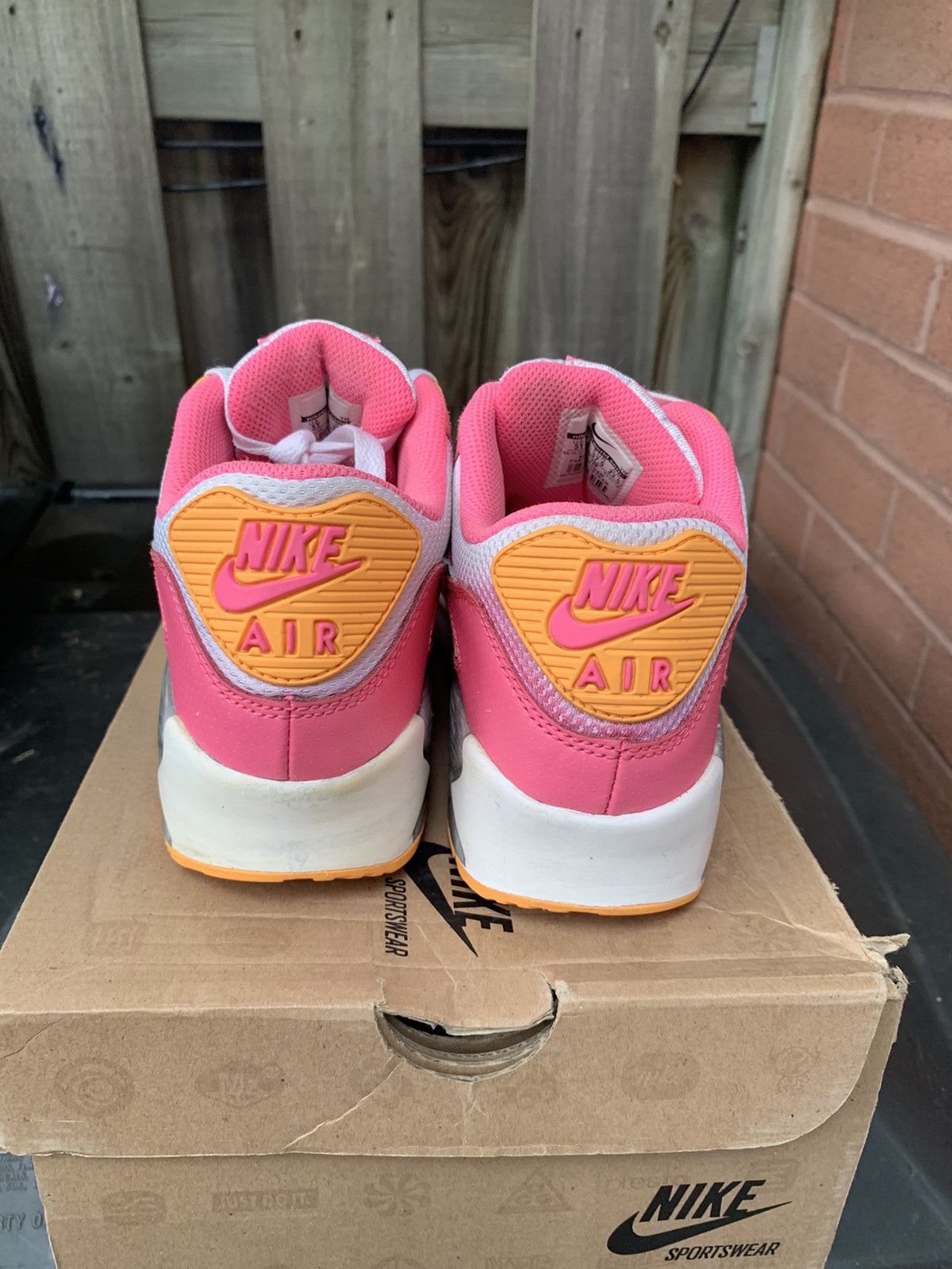 Nike Air Max 90 pink glow / orange Size US 5 / EU 37 - 3 Thumbnail
