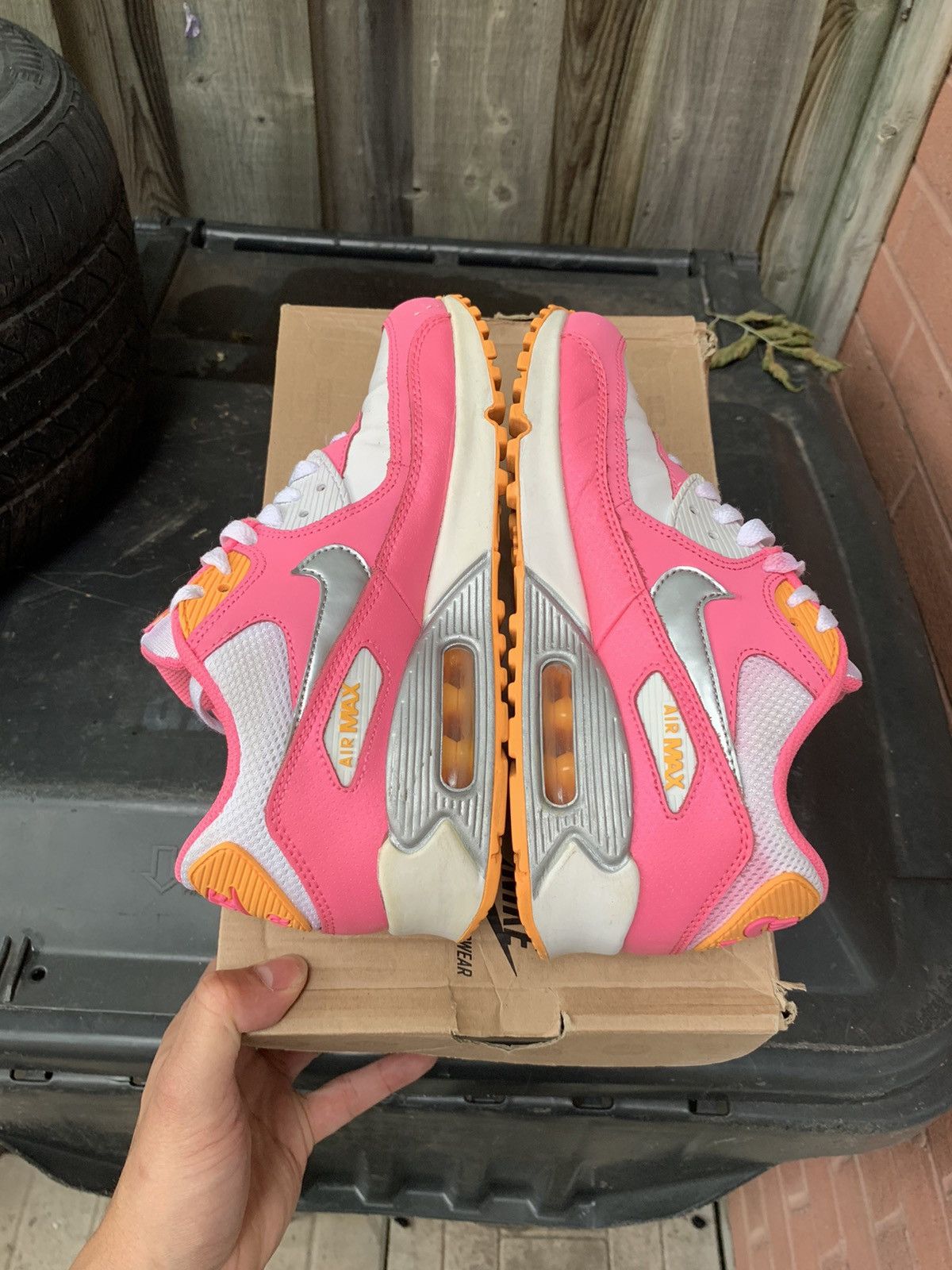 Nike Air Max 90 pink glow / orange Size US 5 / EU 37 - 4 Thumbnail