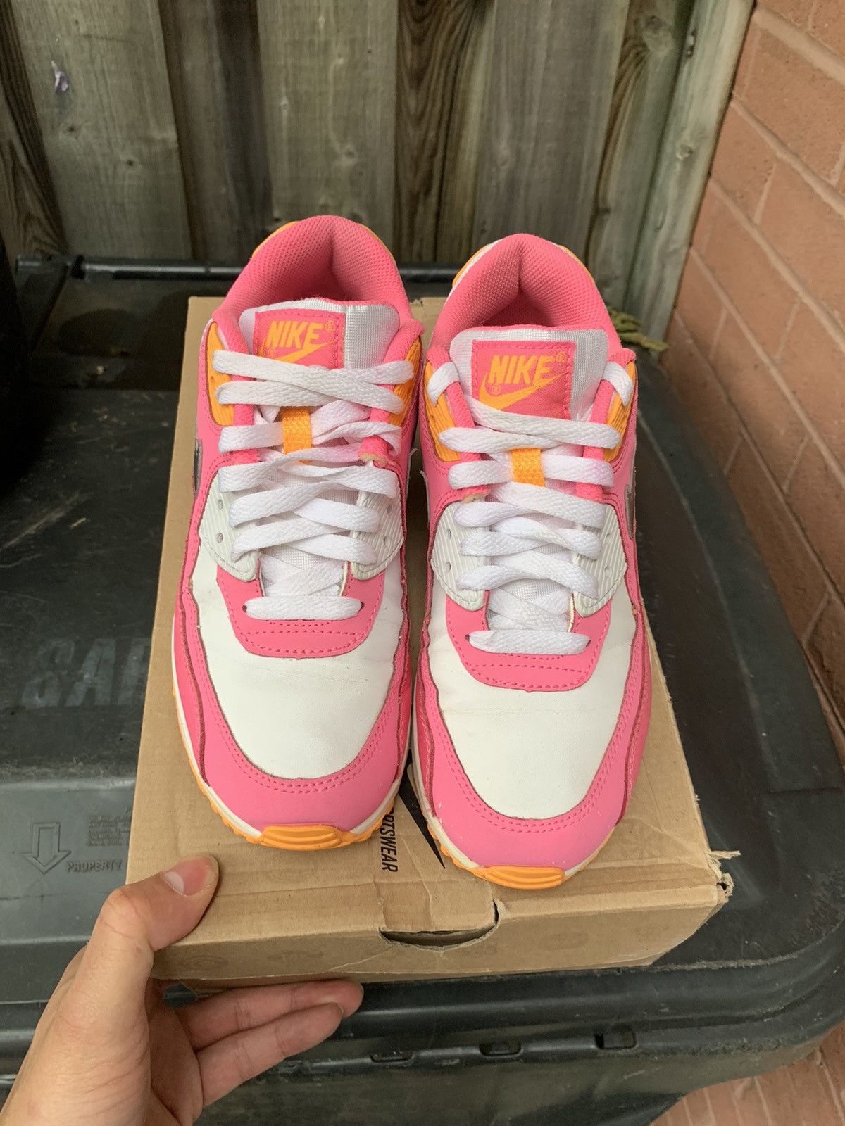 Nike Air Max 90 pink glow / orange Size US 5 / EU 37 - 2 Thumbnail