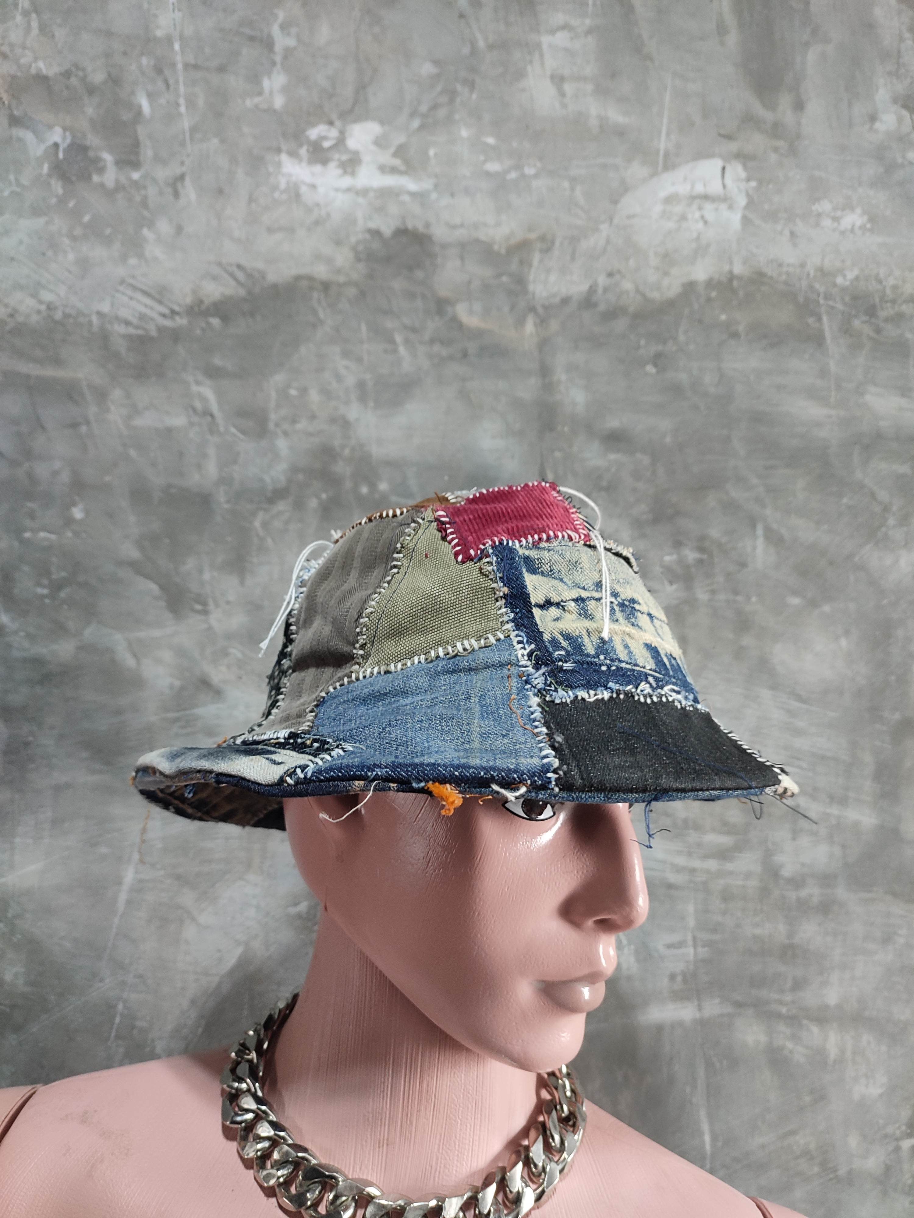 Other 🔥Custom made Patchwork Bucket Hats scrap denim Size ONE SIZE - 3 Thumbnail