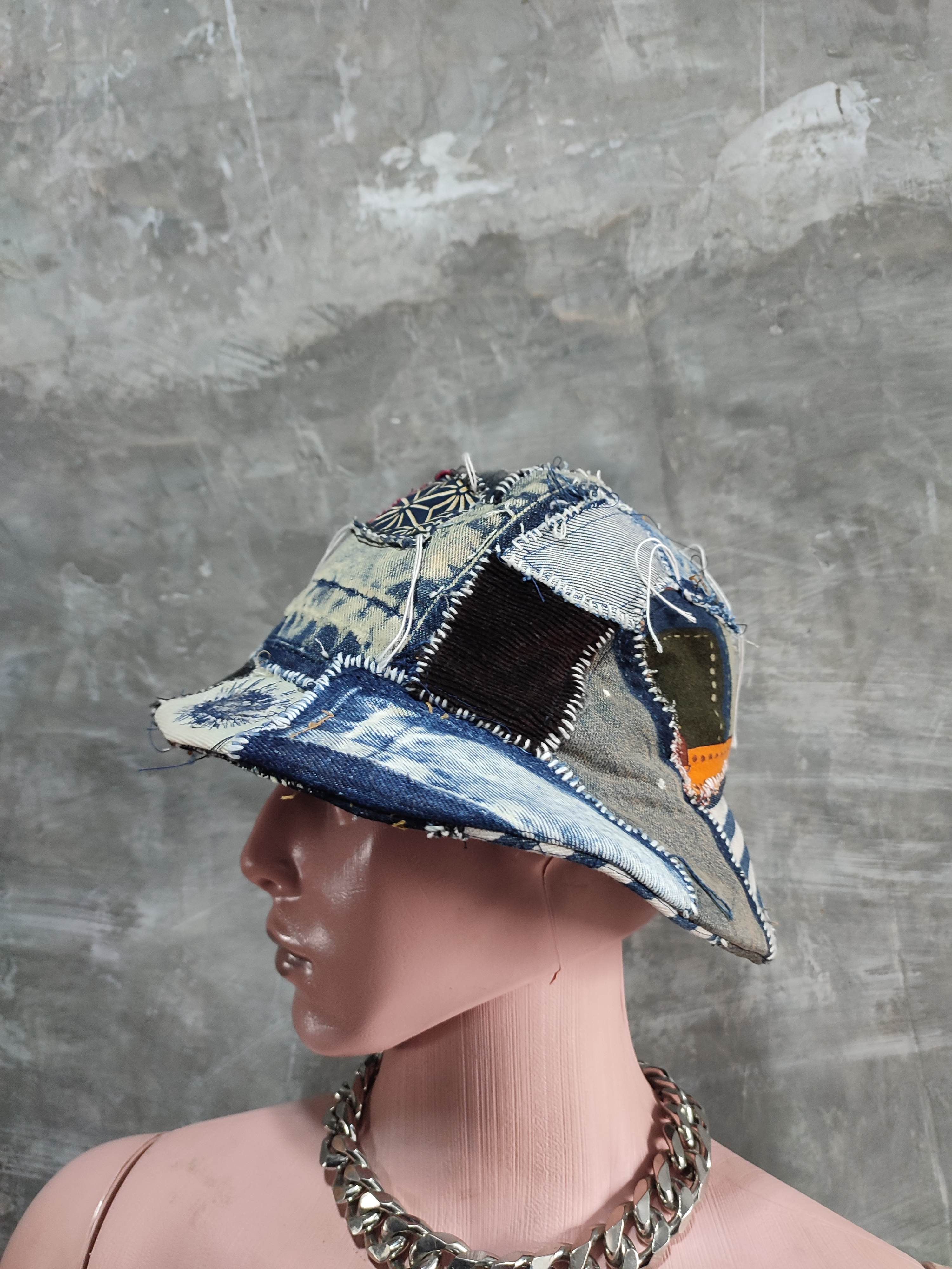 Other 🔥Custom made Patchwork Bucket Hats scrap denim Size ONE SIZE - 2 Thumbnail