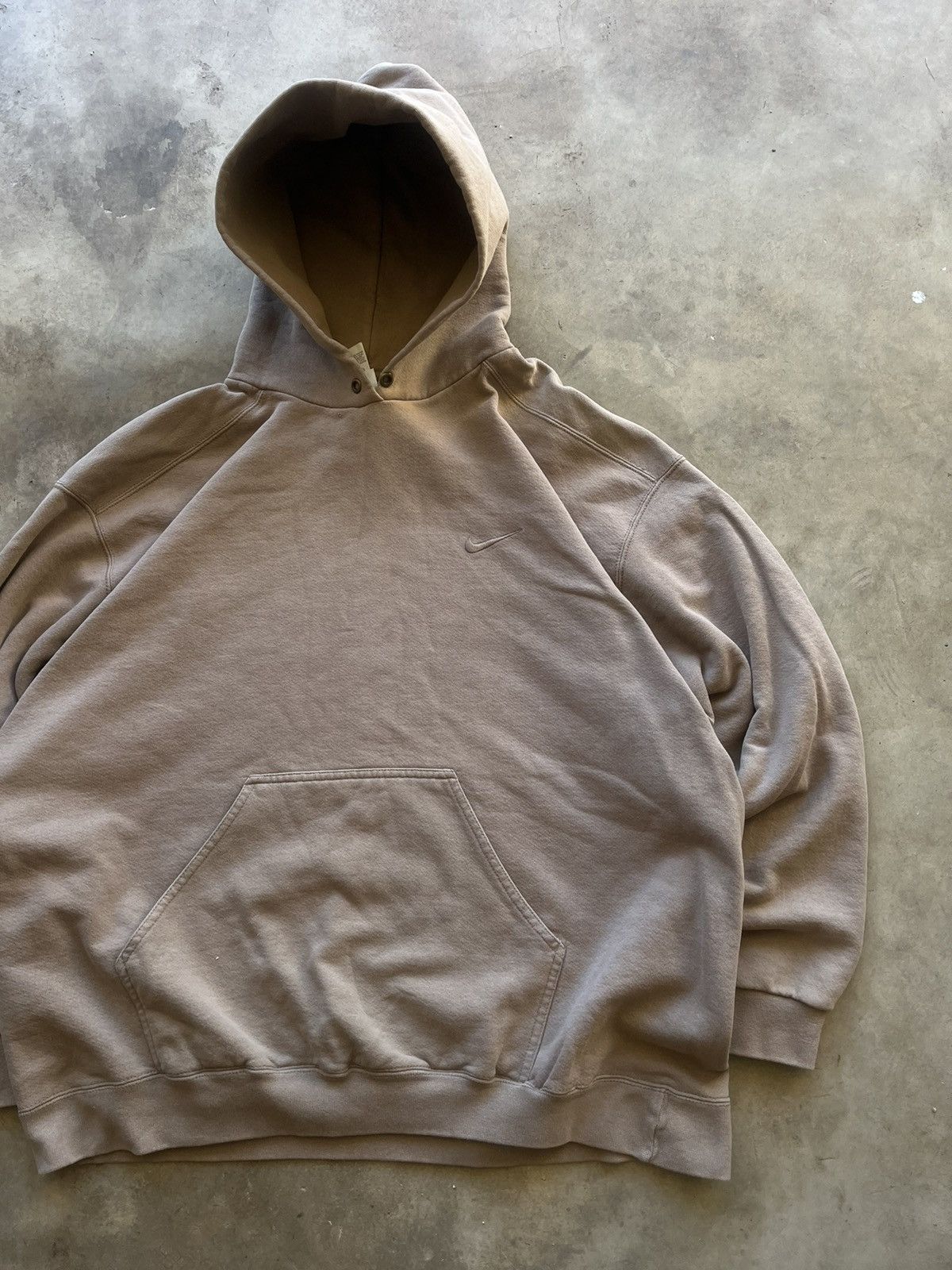 Nike Vintage 90’s Essential Cookie Brown Tonal Nike Swoosh Hoodie Grailed