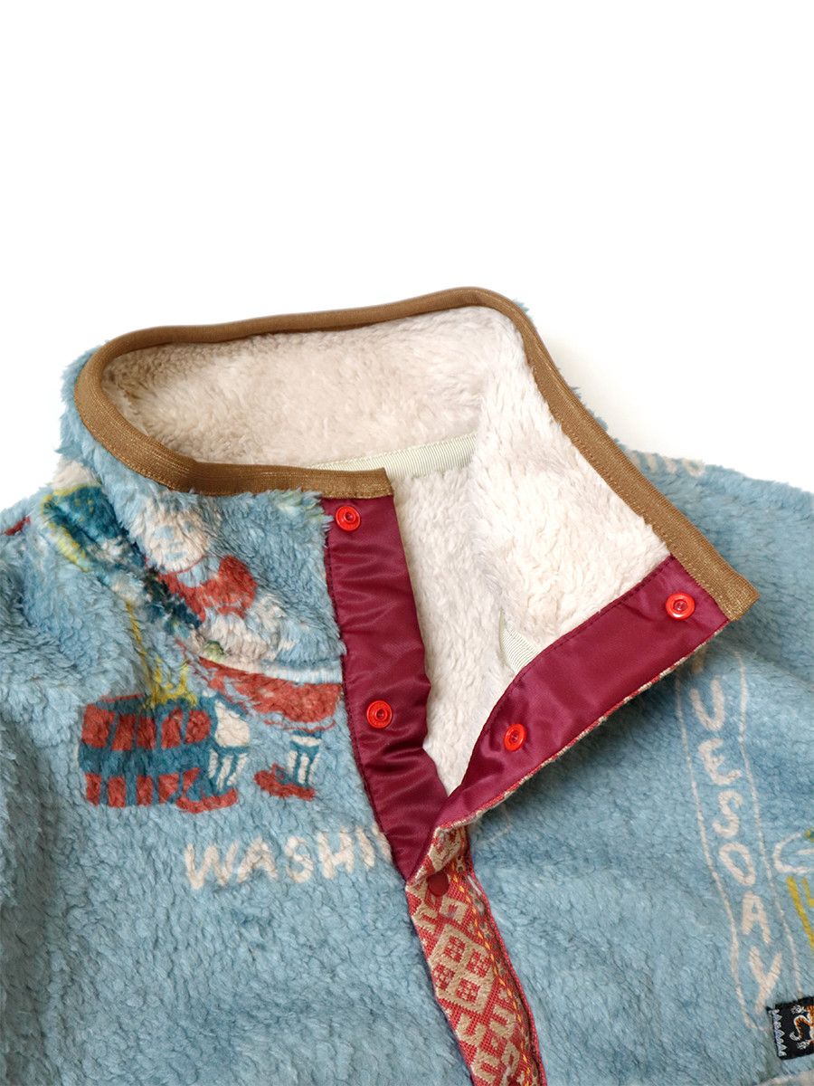 Kapital Kapital Kountry Calendar Pattern Fleeced Snap Jacket Size US XL / EU 56 / 4 - 8 Thumbnail