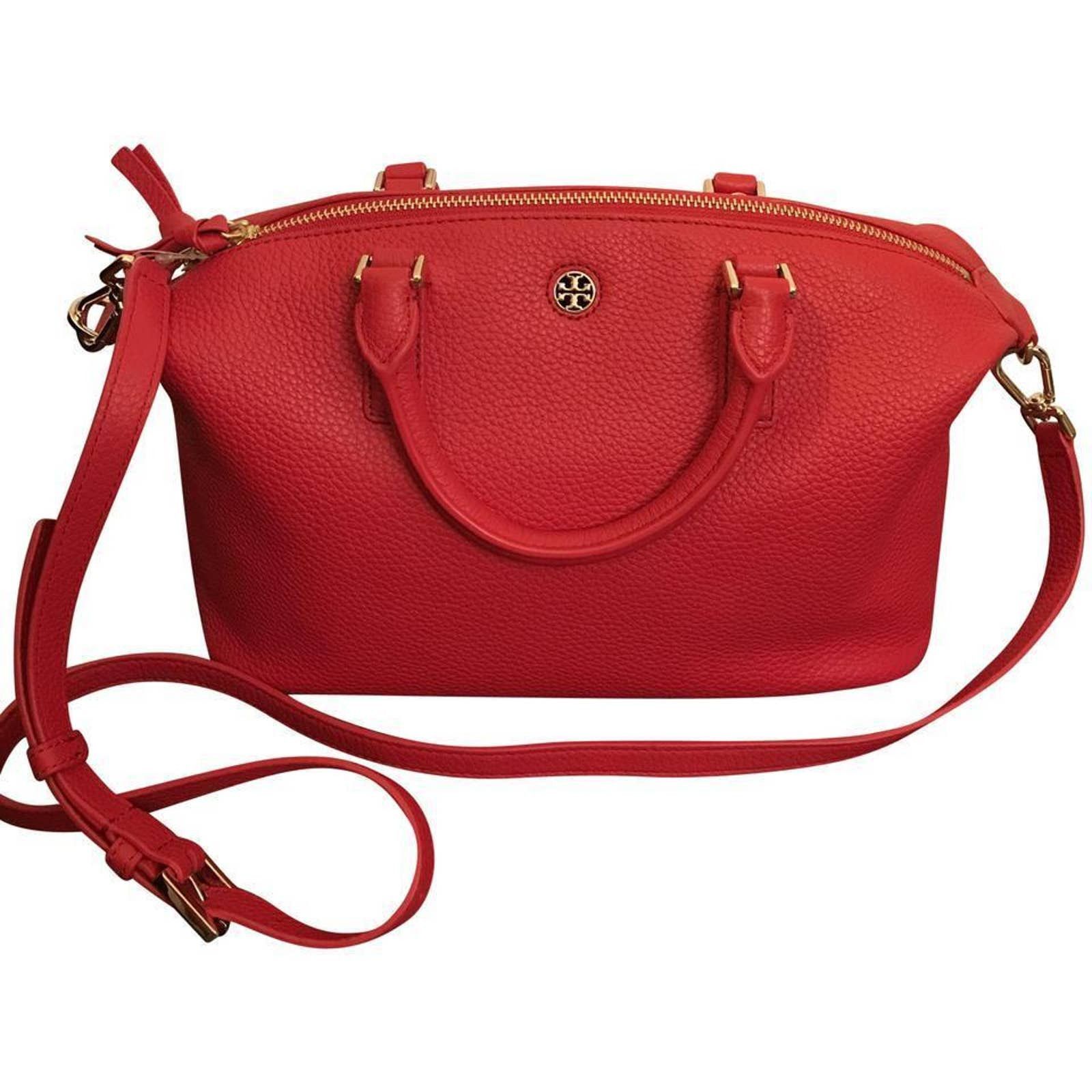 BRODY SMALL LIBERTY RED LEATHER REVA ZIP CROSSBODY BAG $495