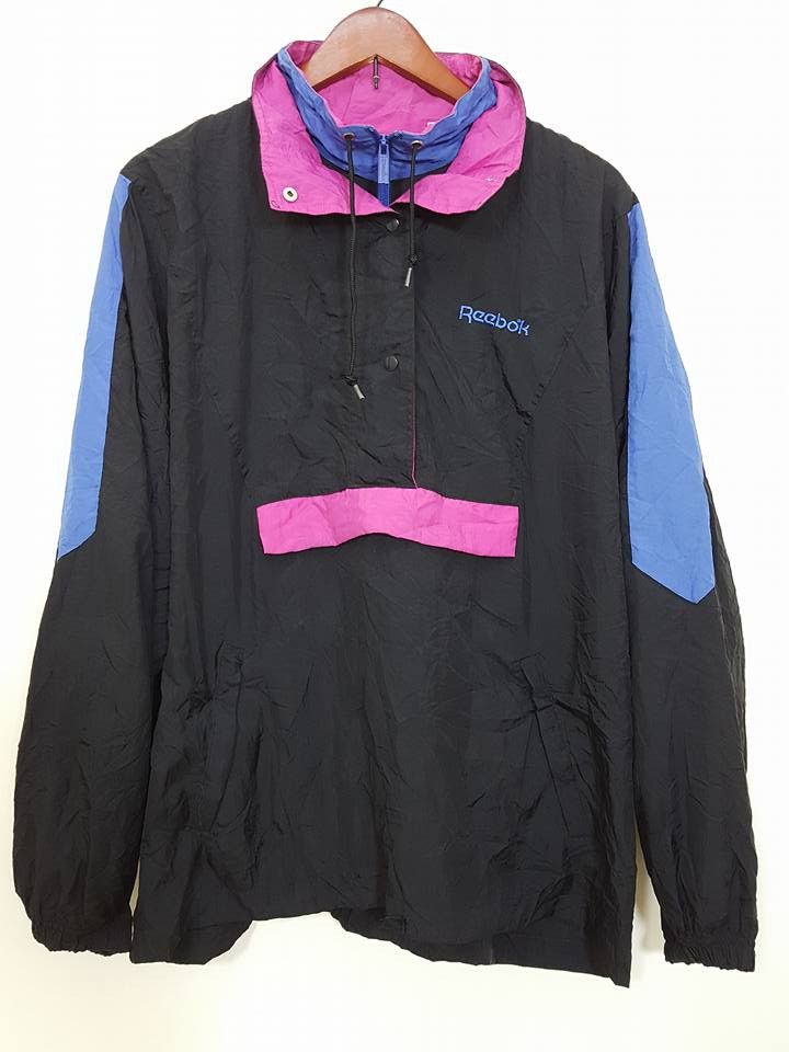 Reebok × Vintage Vintage REEBOK Kangaroo Pocket 90's Hooded Windbreaker Size US L / EU 52-54 / 3 - 2 Thumbnail