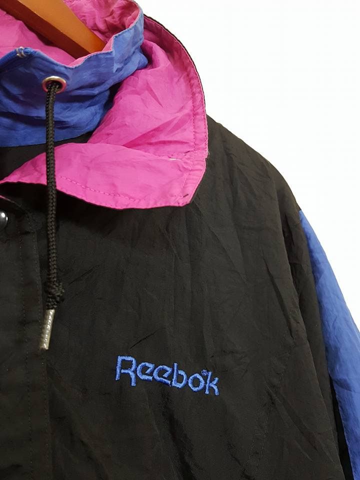Reebok × Vintage Vintage REEBOK Kangaroo Pocket 90's Hooded Windbreaker Size US L / EU 52-54 / 3 - 6 Thumbnail