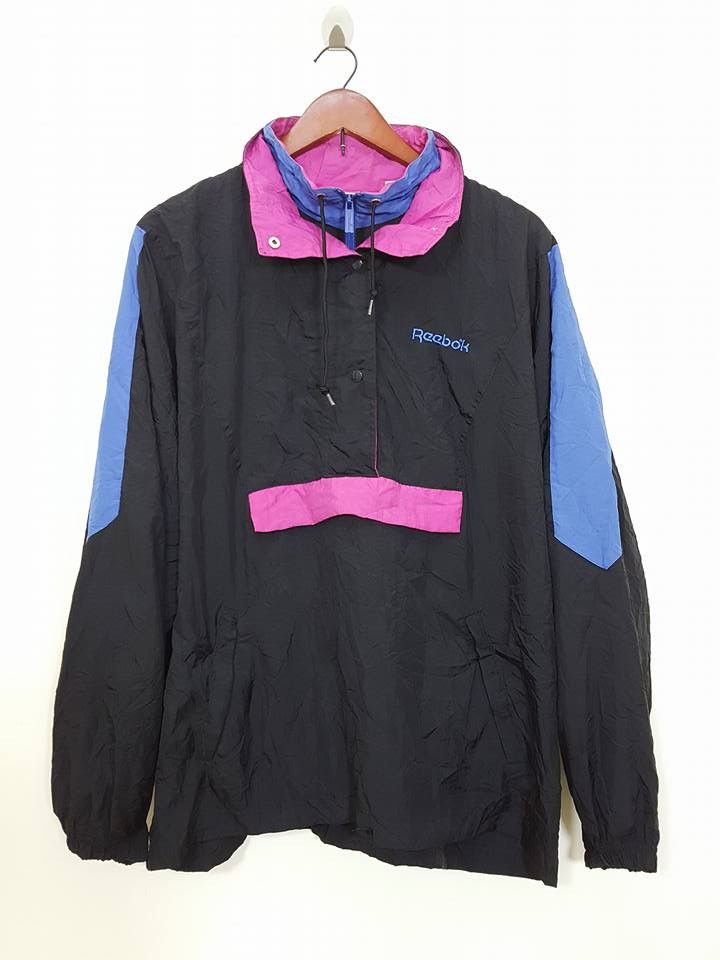 Reebok × Vintage Vintage REEBOK Kangaroo Pocket 90's Hooded Windbreaker Size US L / EU 52-54 / 3 - 17 Thumbnail