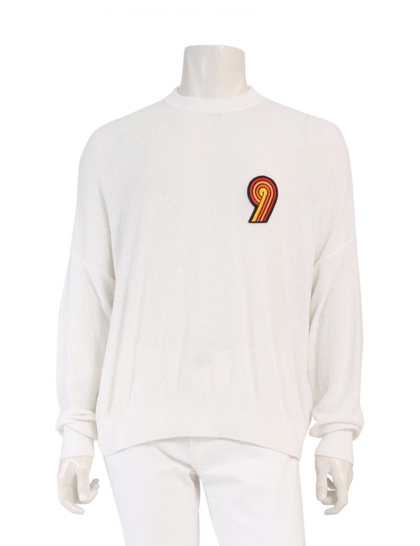 AMI AMI 2017SS Knit Ivory Emblem Crew Neck Oversized Sweater Size US L / EU 52-54 / 3 - 1 Thumbnail
