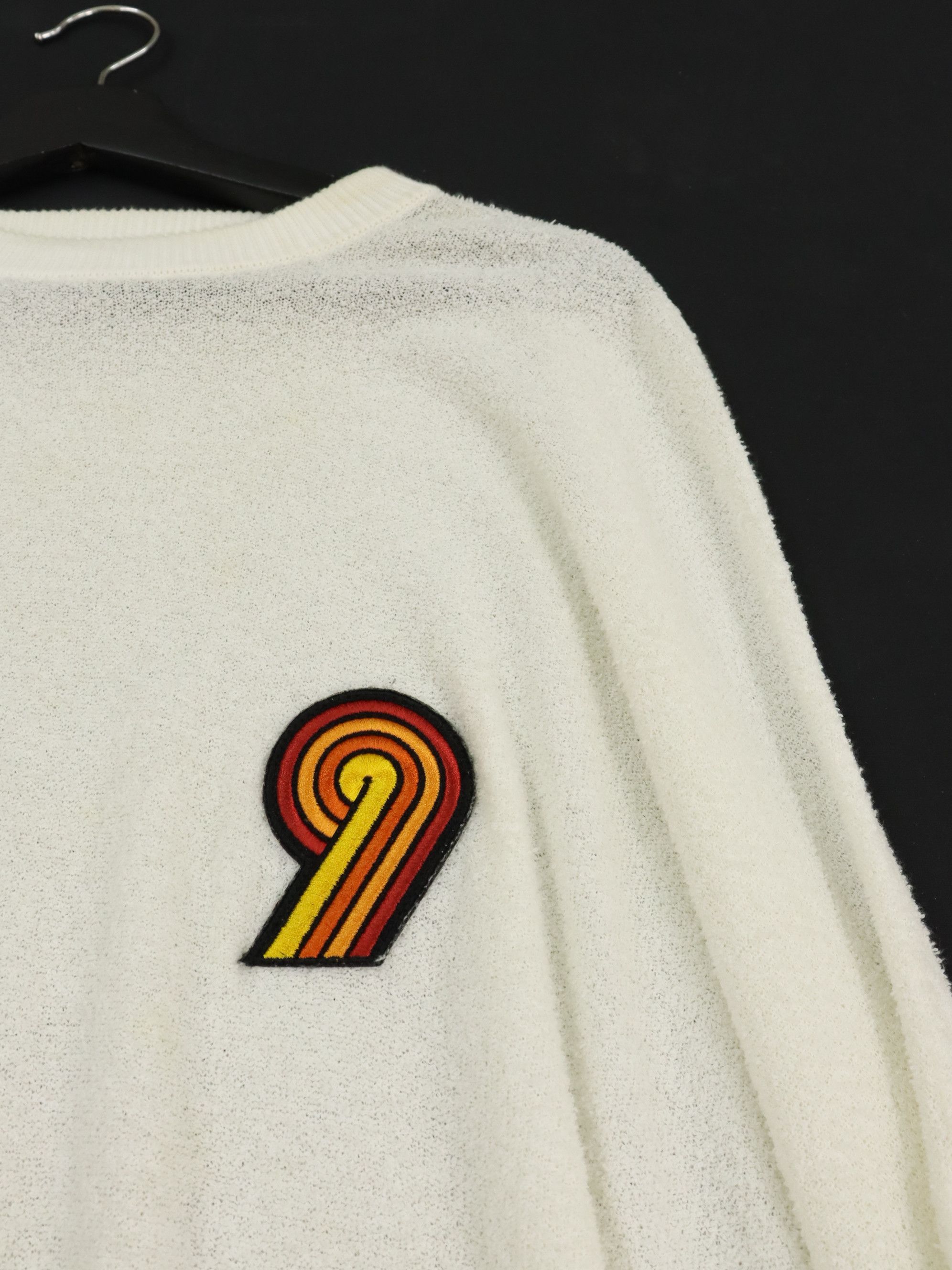 AMI AMI 2017SS Knit Ivory Emblem Crew Neck Oversized Sweater Size US L / EU 52-54 / 3 - 8 Thumbnail