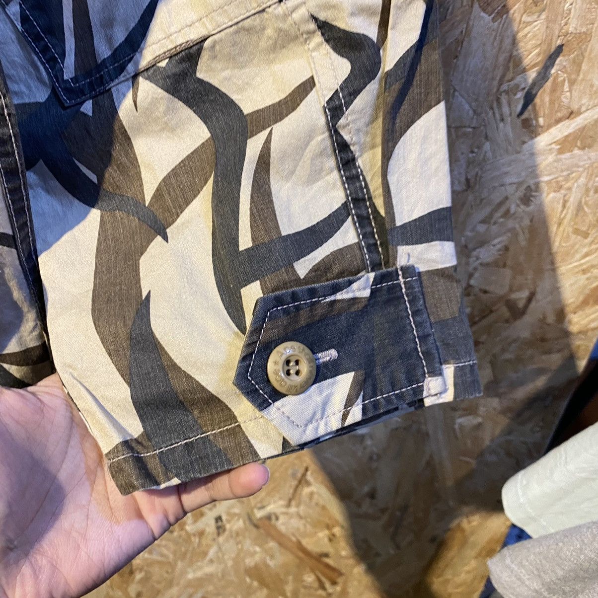Bape × Vintage VINTAGE Bape Multi Pocket Tribal Camo Work Military Shirt Size US L / EU 52-54 / 3 - 7 Thumbnail