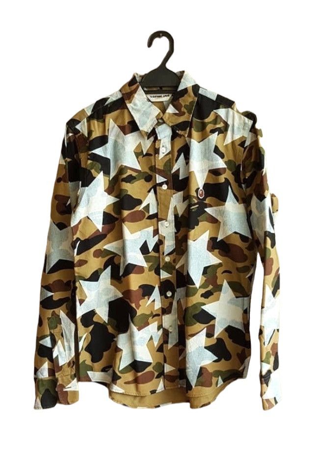 Bape 1st Camo Sta Pattern Button Up Shirt Size US M / EU 48-50 / 2 - 1 Thumbnail
