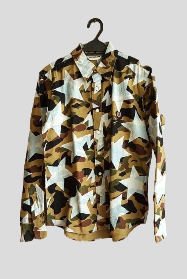 Bape 1st Camo Sta Pattern Button Up Shirt Size US M / EU 48-50 / 2 - 2 Thumbnail