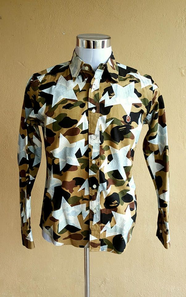 Bape 1st Camo Sta Pattern Button Up Shirt Size US M / EU 48-50 / 2 - 3 Thumbnail